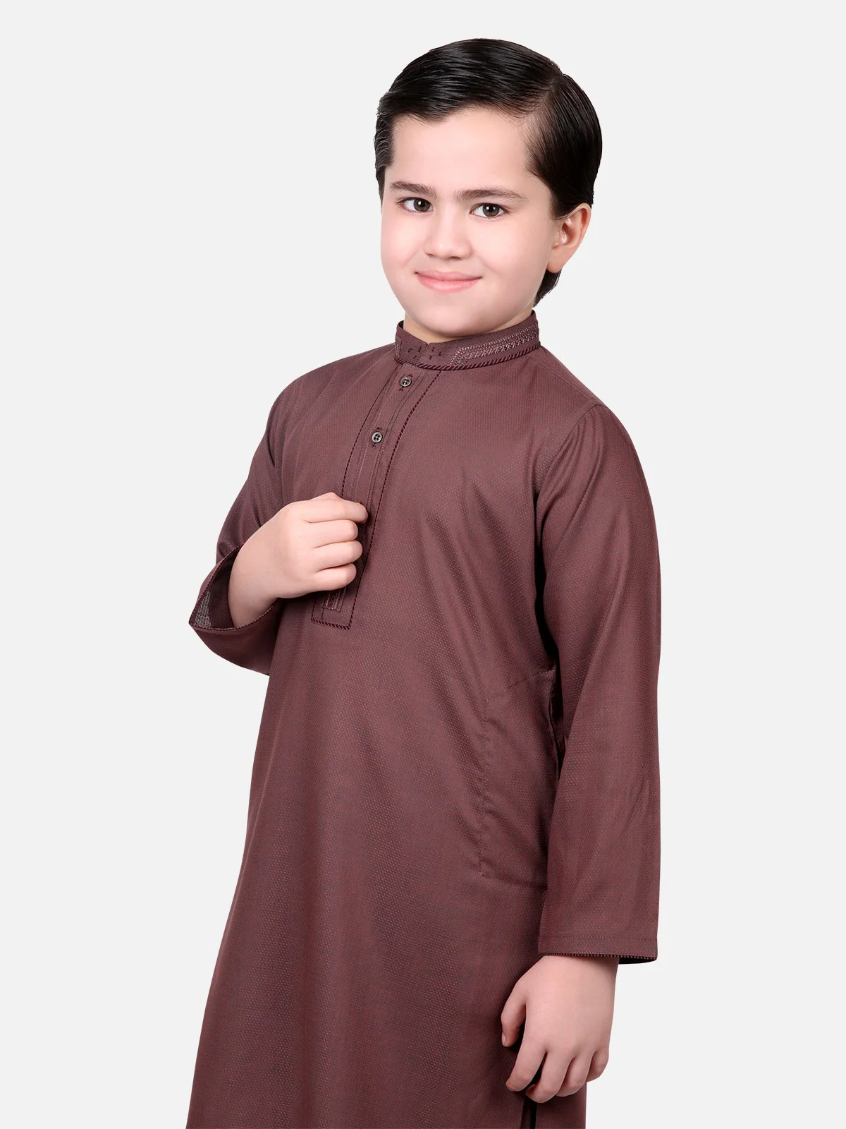 Boys Brown Kurta Shalwar - EBTKS18-3518 - Image 2