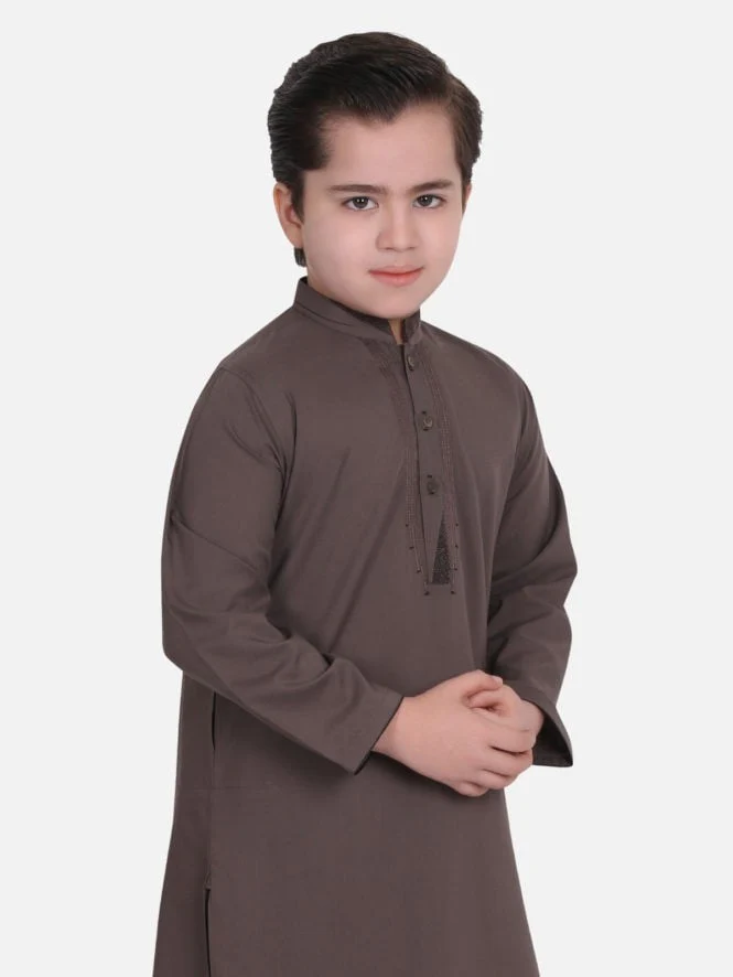 Boy's Dark Grey Kurta Shalwar - EBTKS18-3539 - Image 2