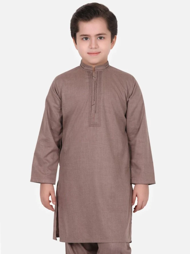 Boys Brown Kurta Shalwar - EBTKS18-3540