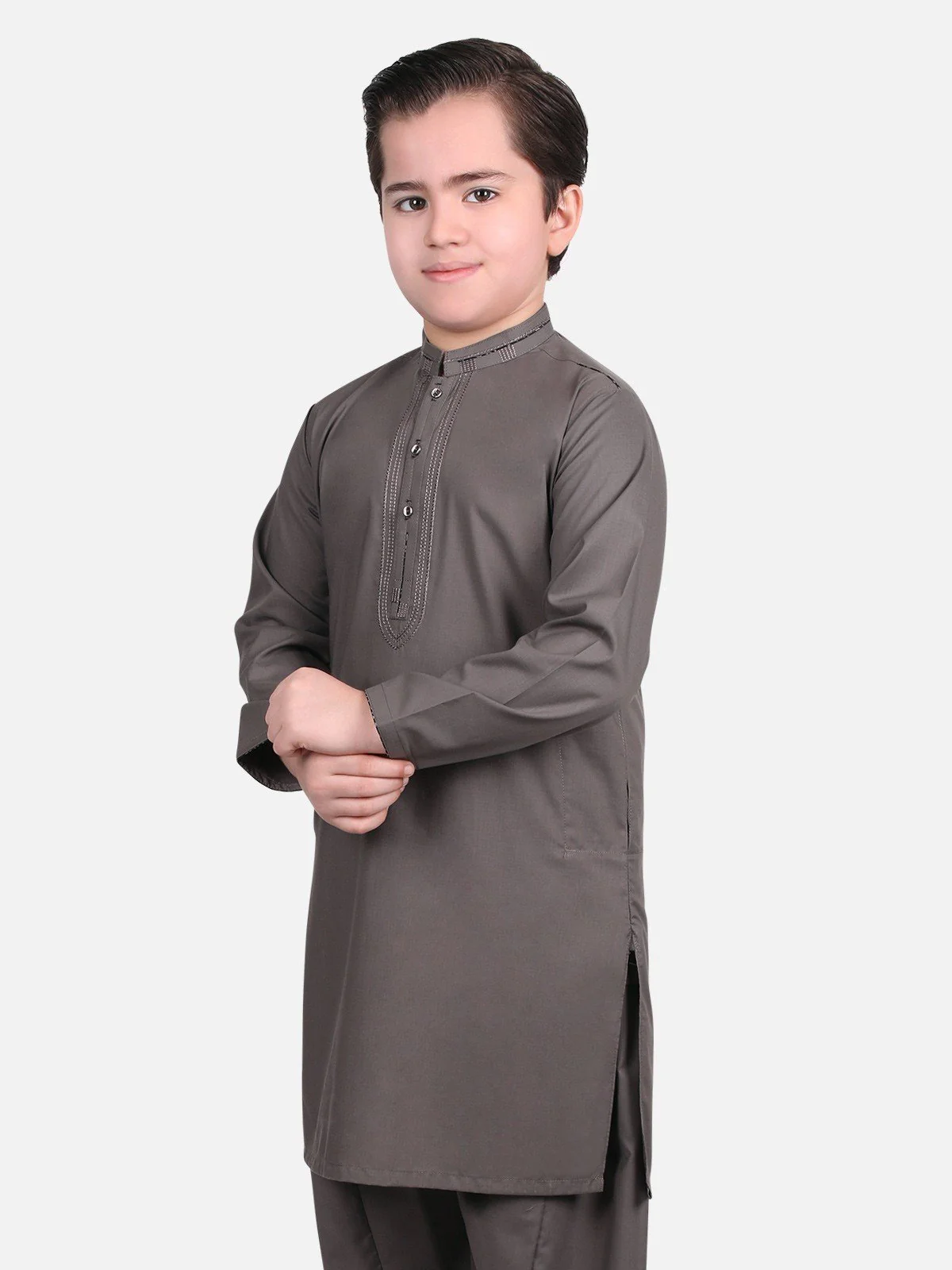 Boys Grey Kurta Shalwar - EBTKS18-3541 - Image 2
