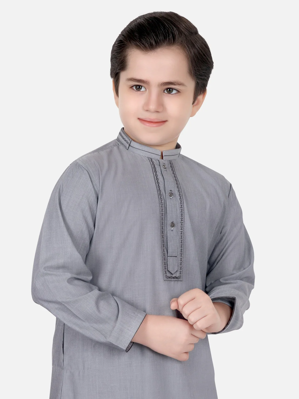 Boy's Grey Kurta Shalwar - EBTKS18-3546 - Image 2