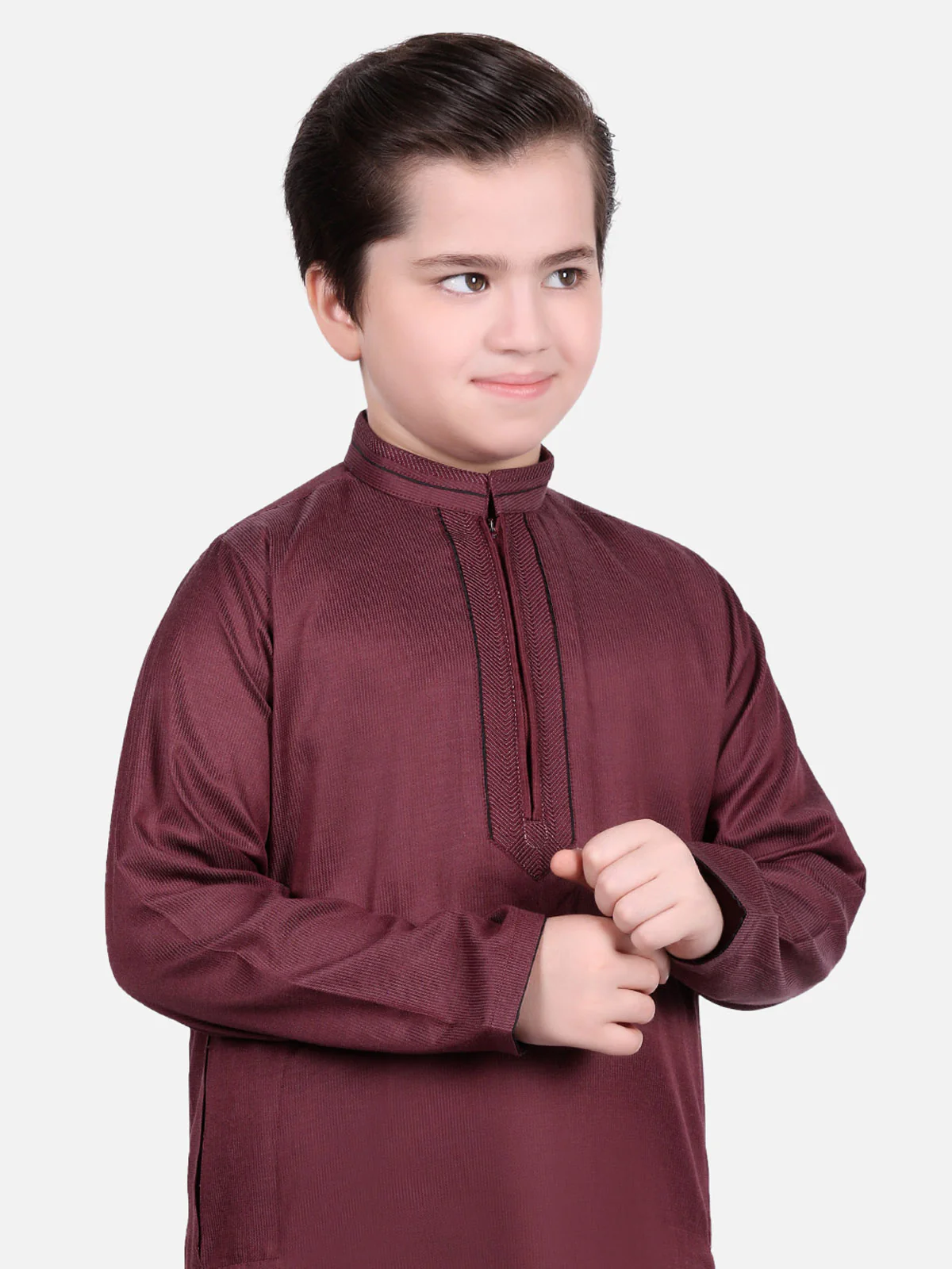Boy's Burgundy Kurta Shalwar - EBTKS18-3570 - Image 2