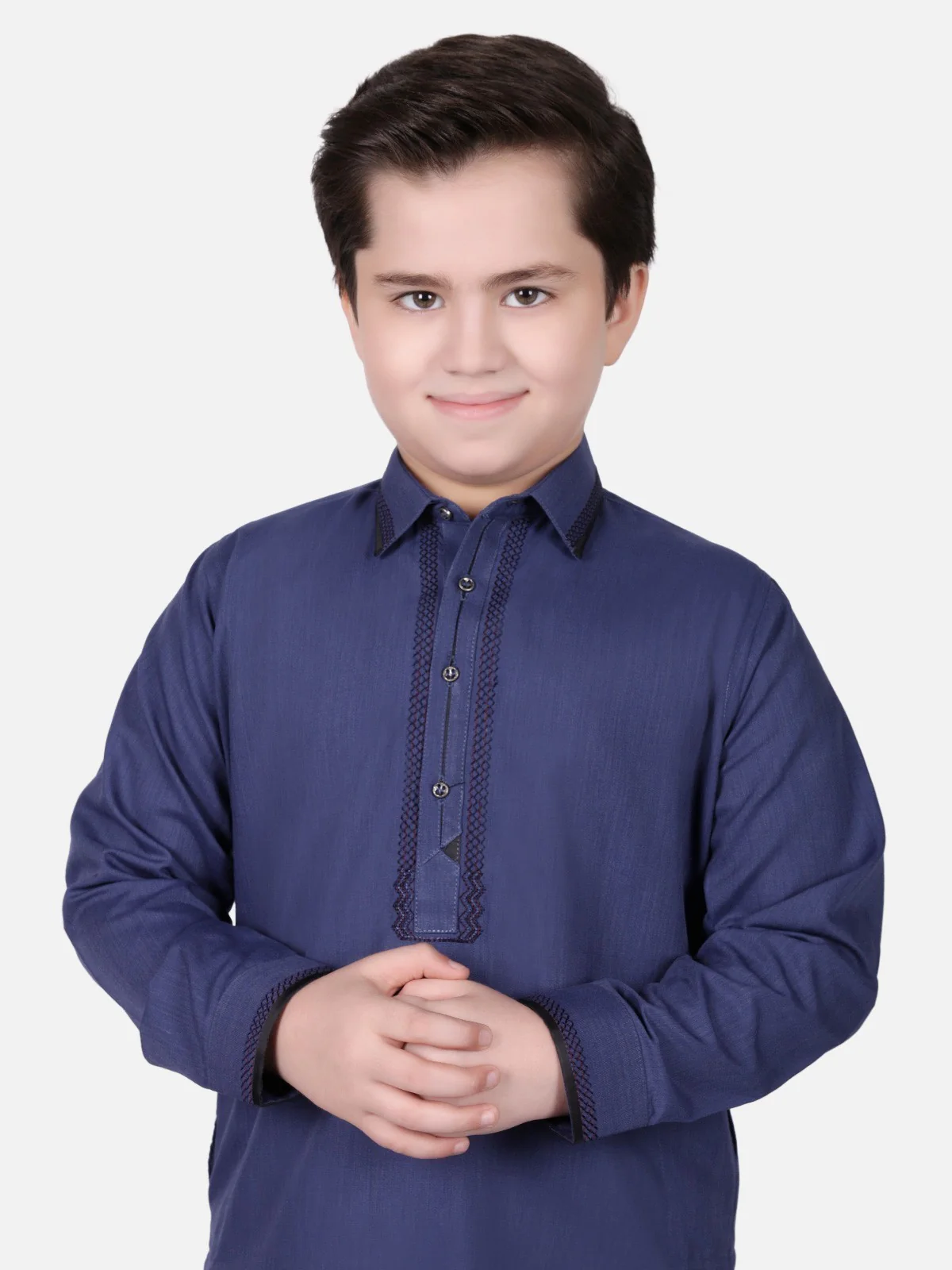 Boy's Navy Kurta Shalwar - EBTKS18-3587 - Image 2