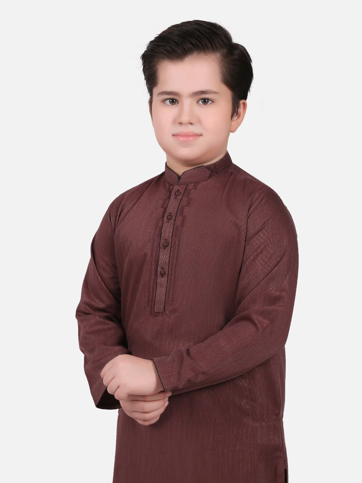 Boy's Burgundy Kurta Shalwar - EBTKS19-3592 - Image 2