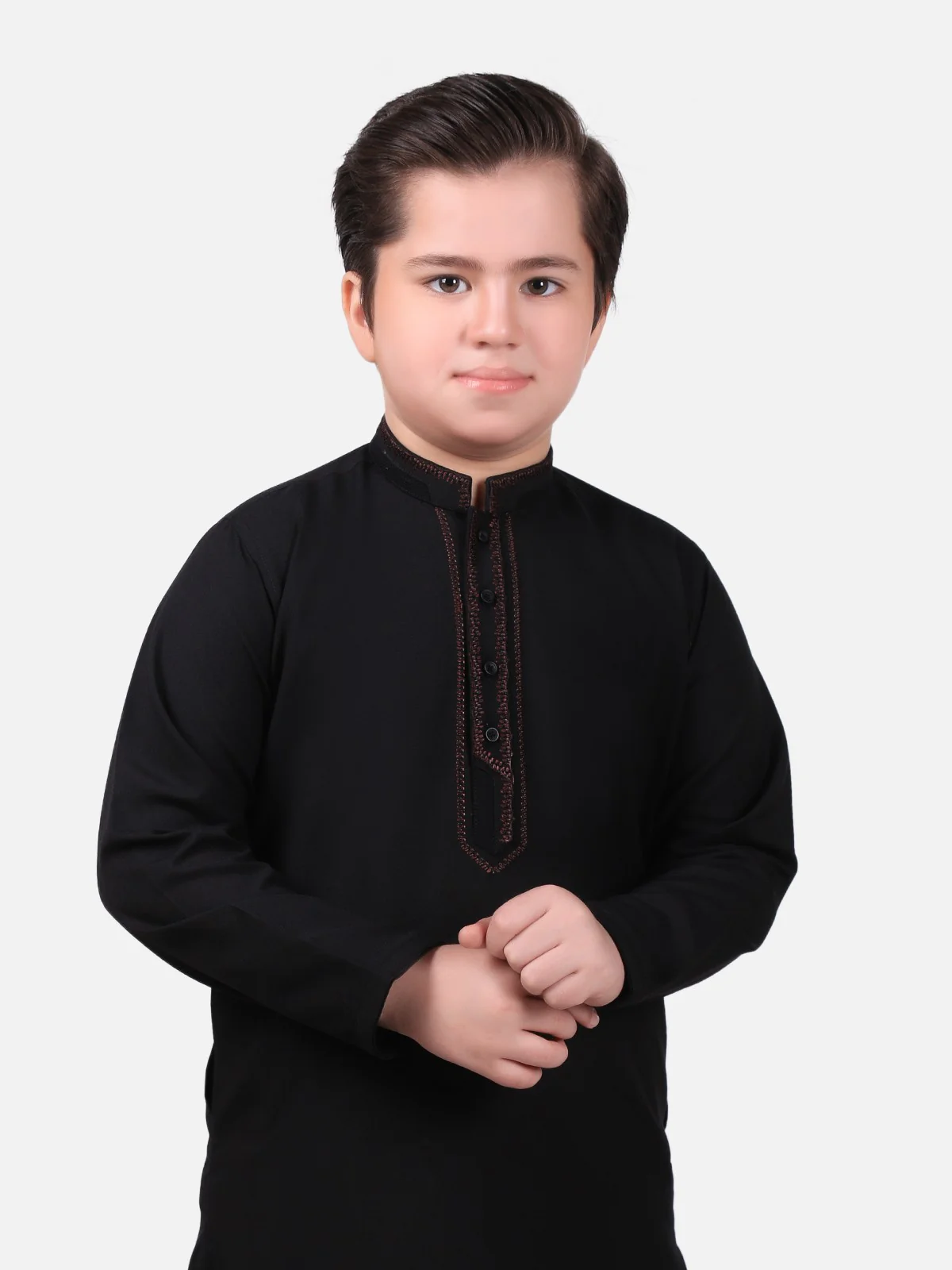 Boy's Black Kurta Shalwar - EBTKS19-3598 - Image 2