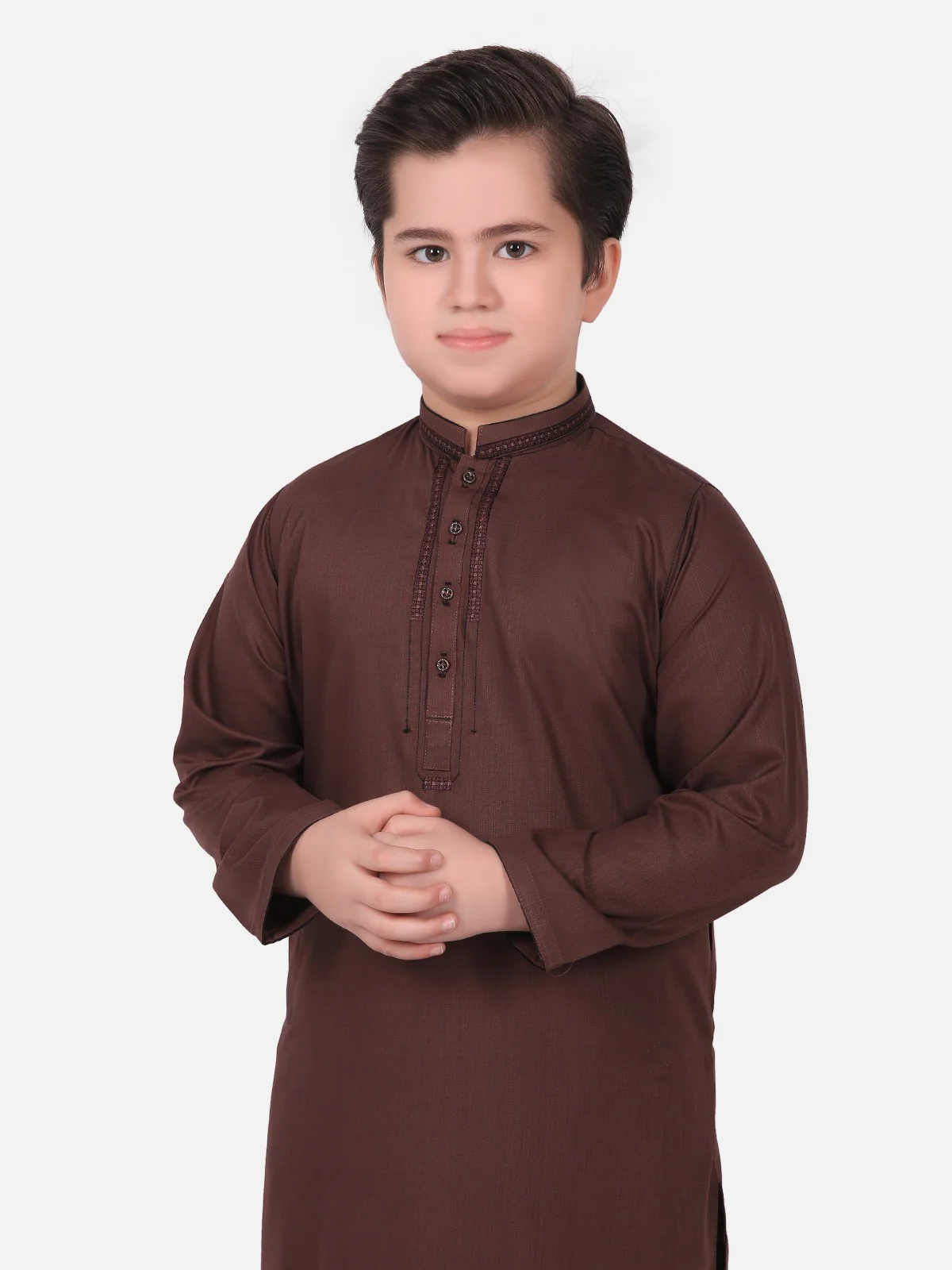 Boy's Brown Kurta Shalwar - EBTKS19-3603 - Image 2