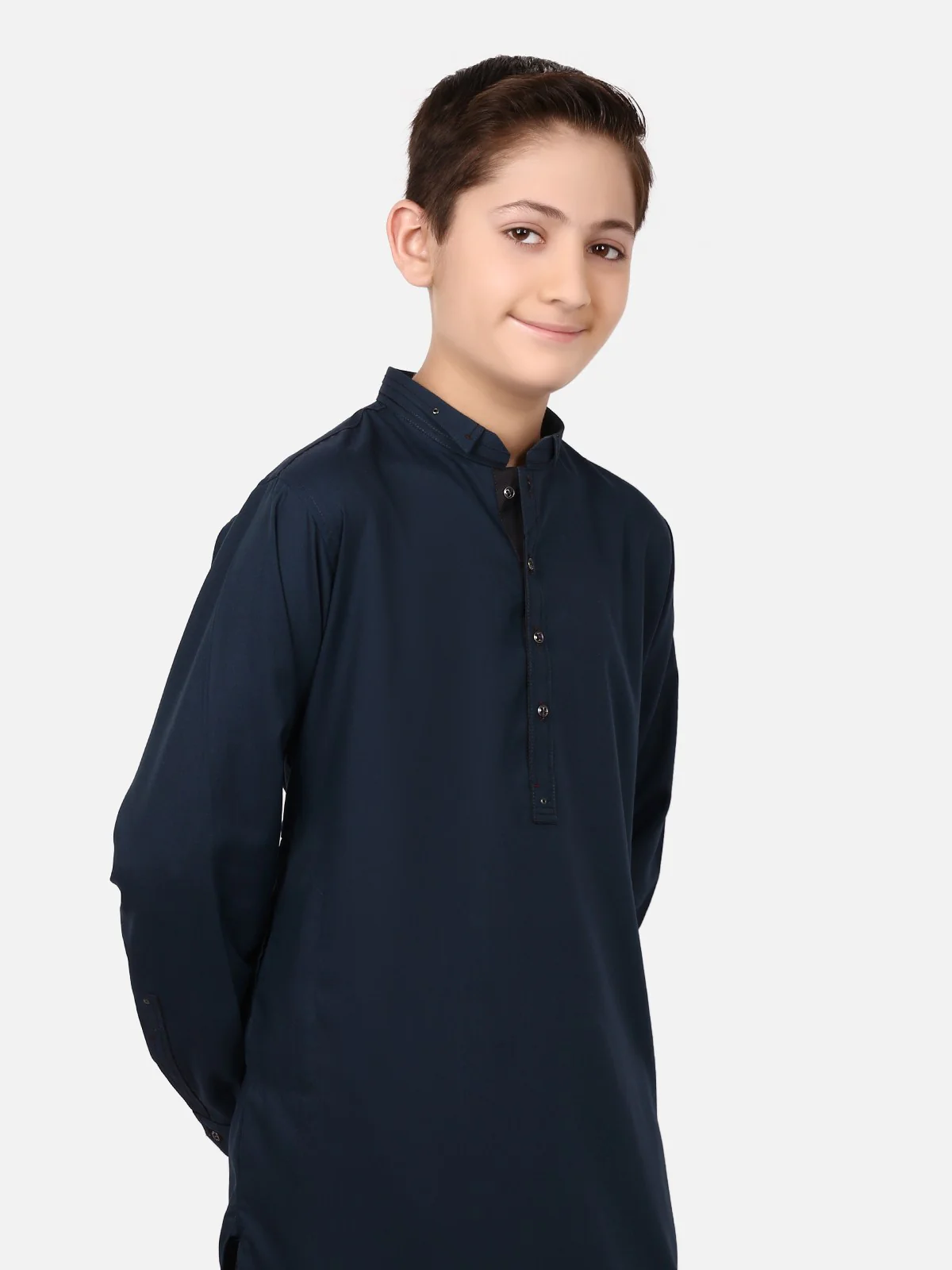 Boy's Dark Teal Kurta Shalwar - EBTKS19-3627 - Image 2