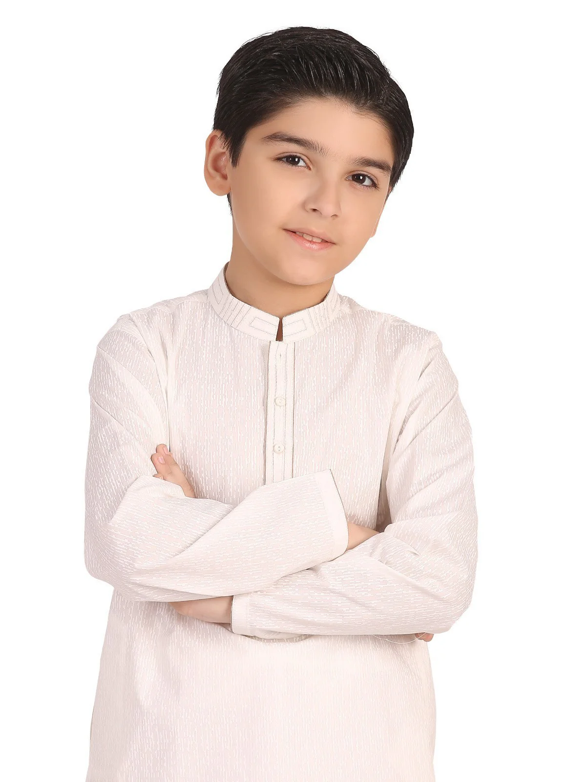 Boy's Off White Kurta Shalwar - EBTKS19-3665 - Image 2