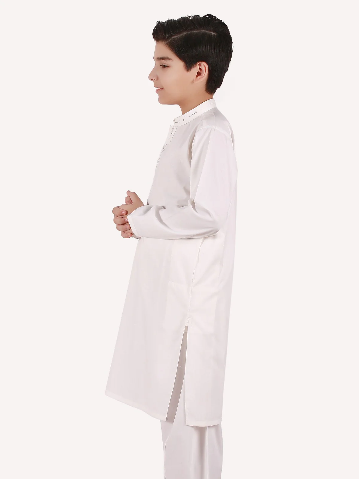 Boy's Off White Kurta Shalwar - EBTKS20-3668 - Image 2
