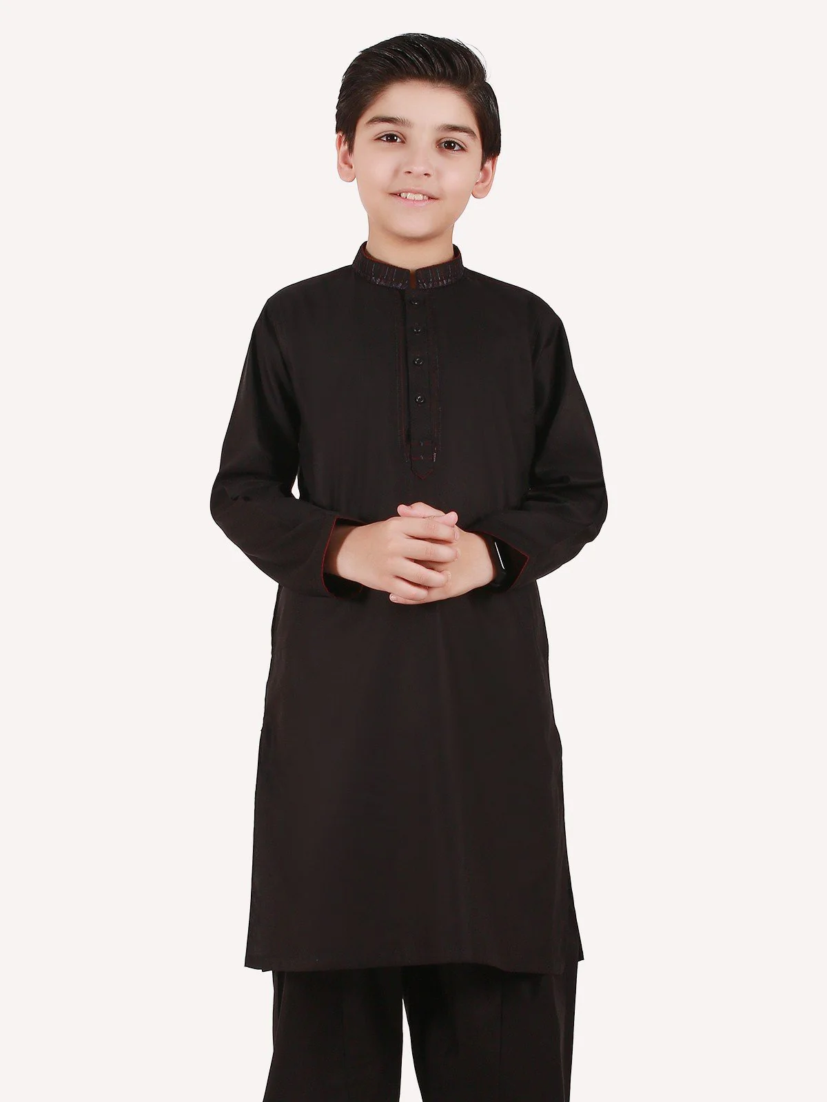 Boy's Black Kurta Shalwar - EBTKS20-3669 - Image 2
