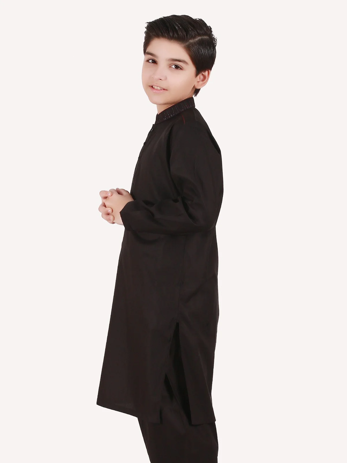 Boy's Black Kurta Shalwar - EBTKS20-3669 - Image 3
