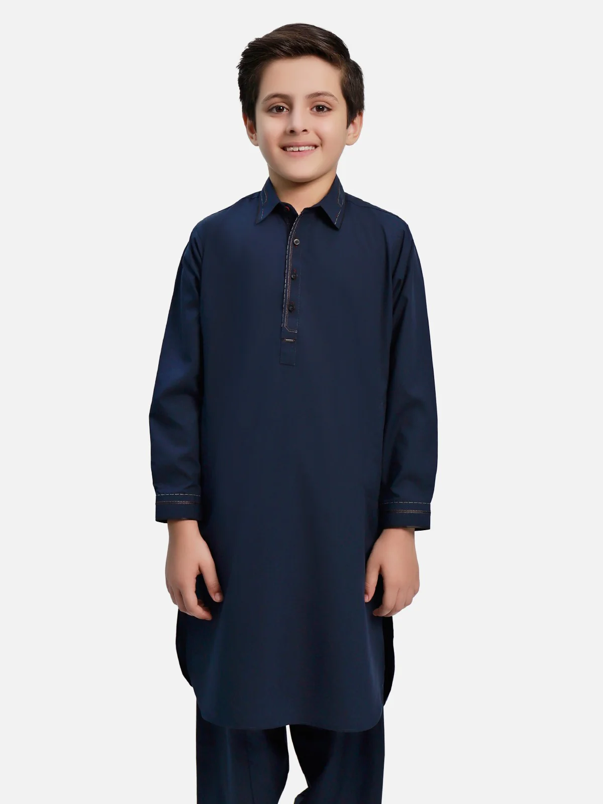 Boy's Navy Blue Kurta Shalwar - EBTKS20-3680 - Image 4