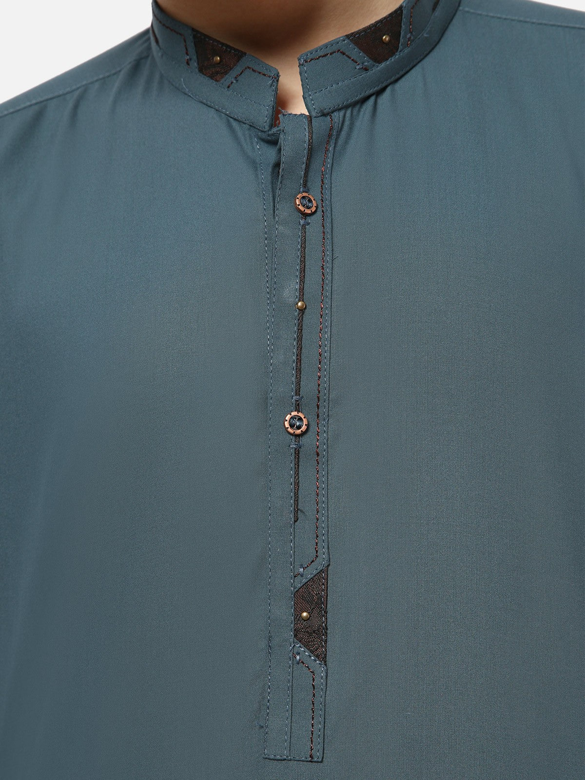 Boy's Dark Teal Kurta Shalwar - EBTKS20-3682 - Image 2