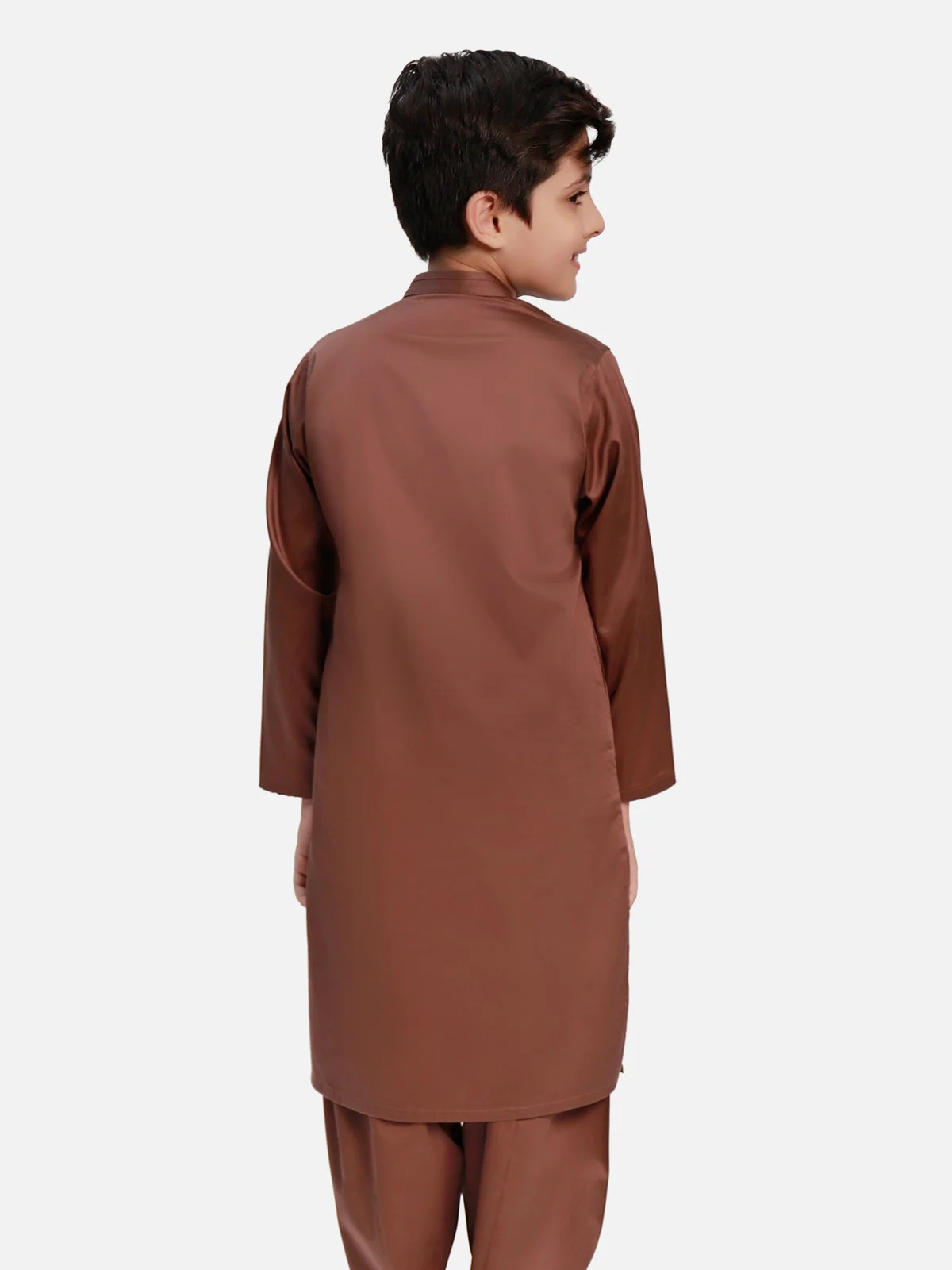 Boy's Brown Kurta Shalwar - EBTKS20-3687 - Image 2