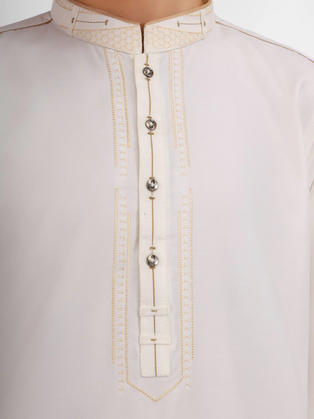 Boy's White Kurta Shalwar - EBTKS20-3691 - Image 2