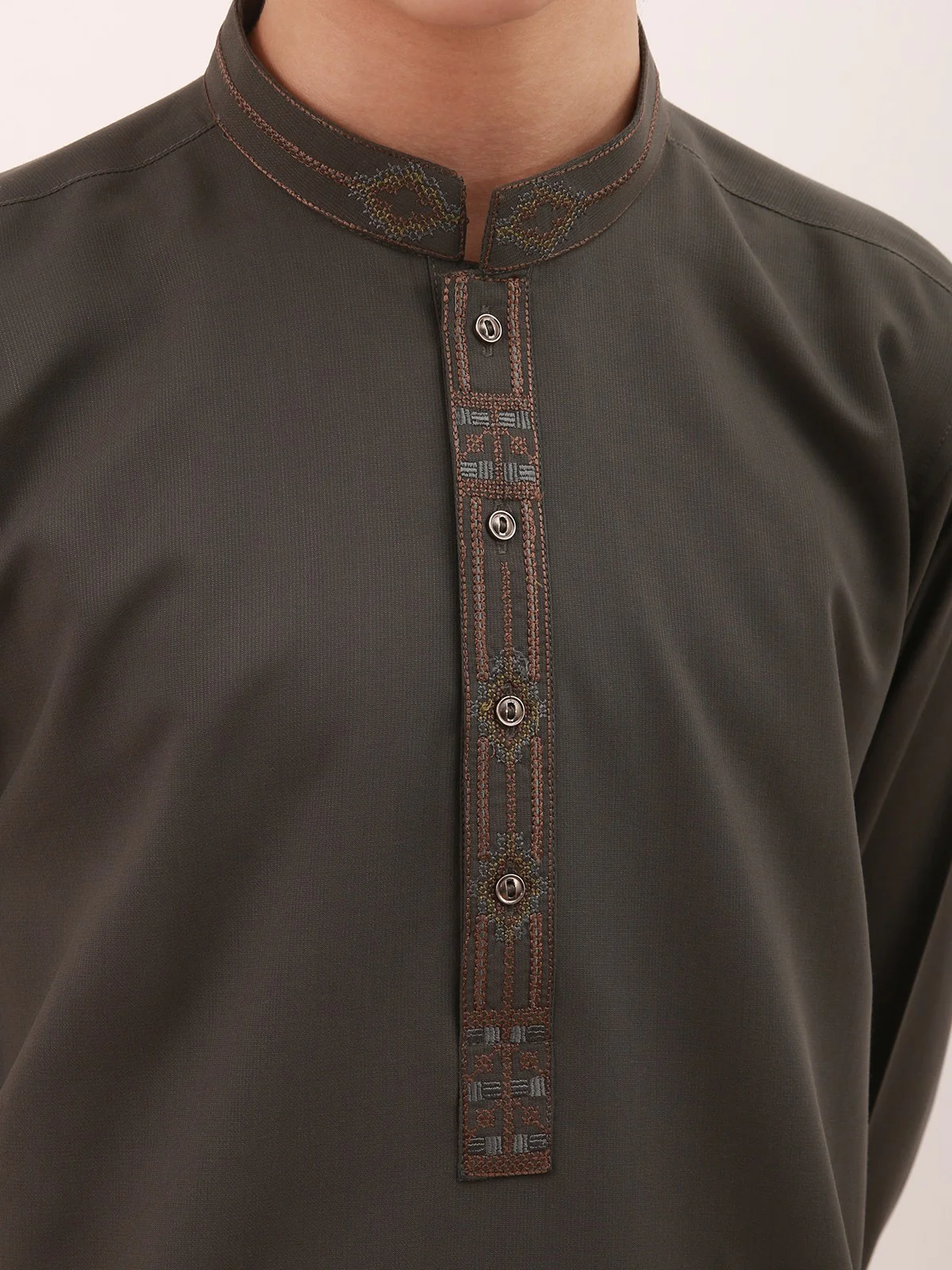 Boy's Green Kurta Shalwar - EBTKS20-3693 - Image 2