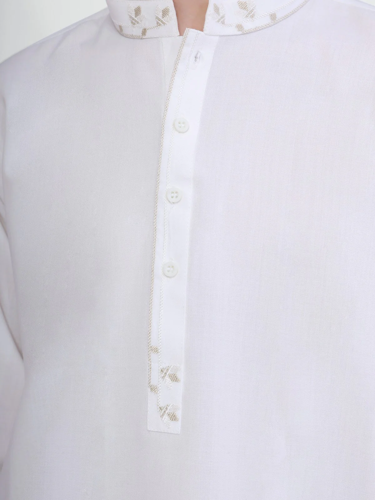 Boy's Off White Kurta Shalwar - EBTKS20-3694 - Image 2