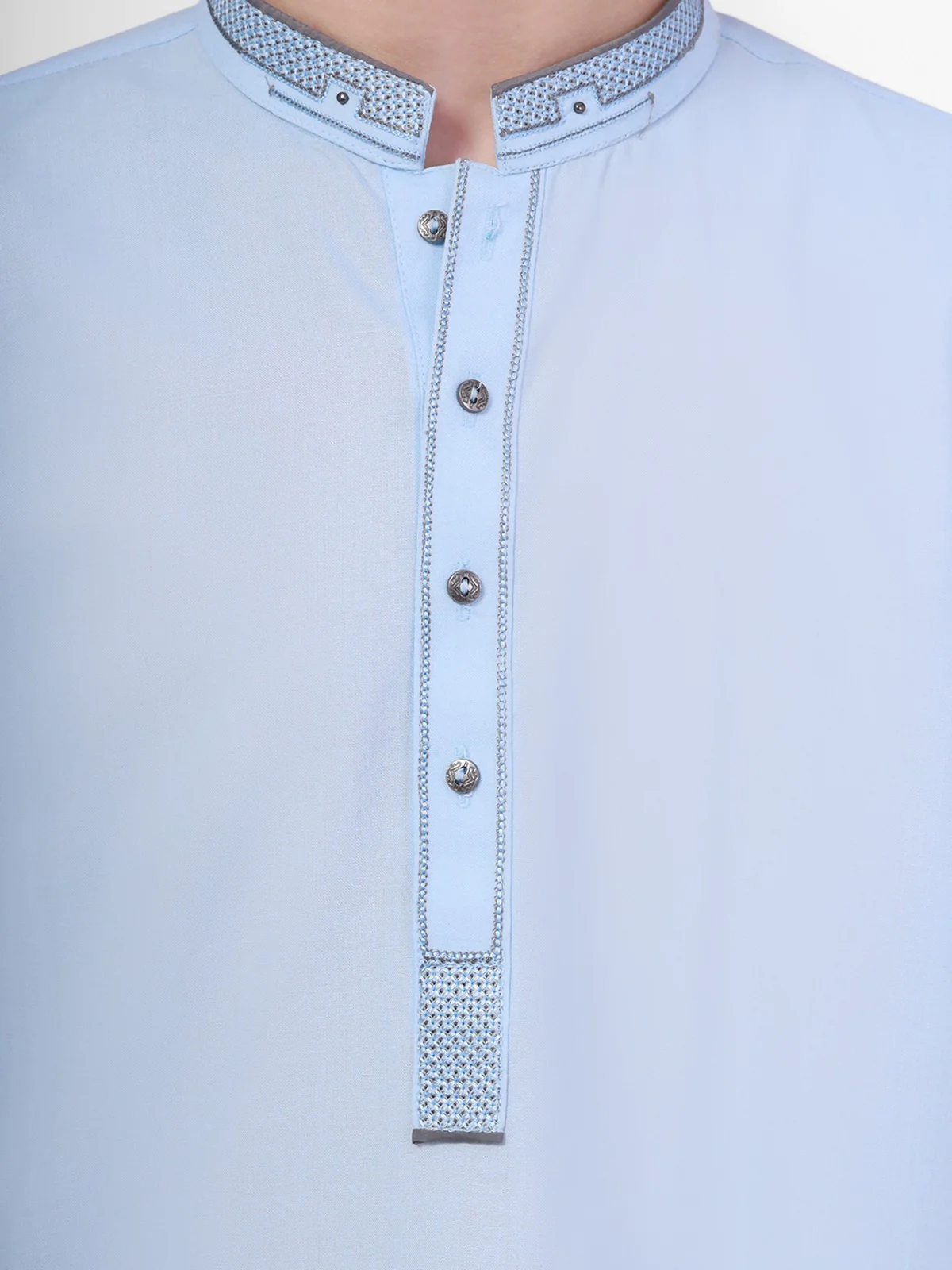 Boy's Sky Blue Kurta Shalwar - EBTKS20-3695 - Image 2