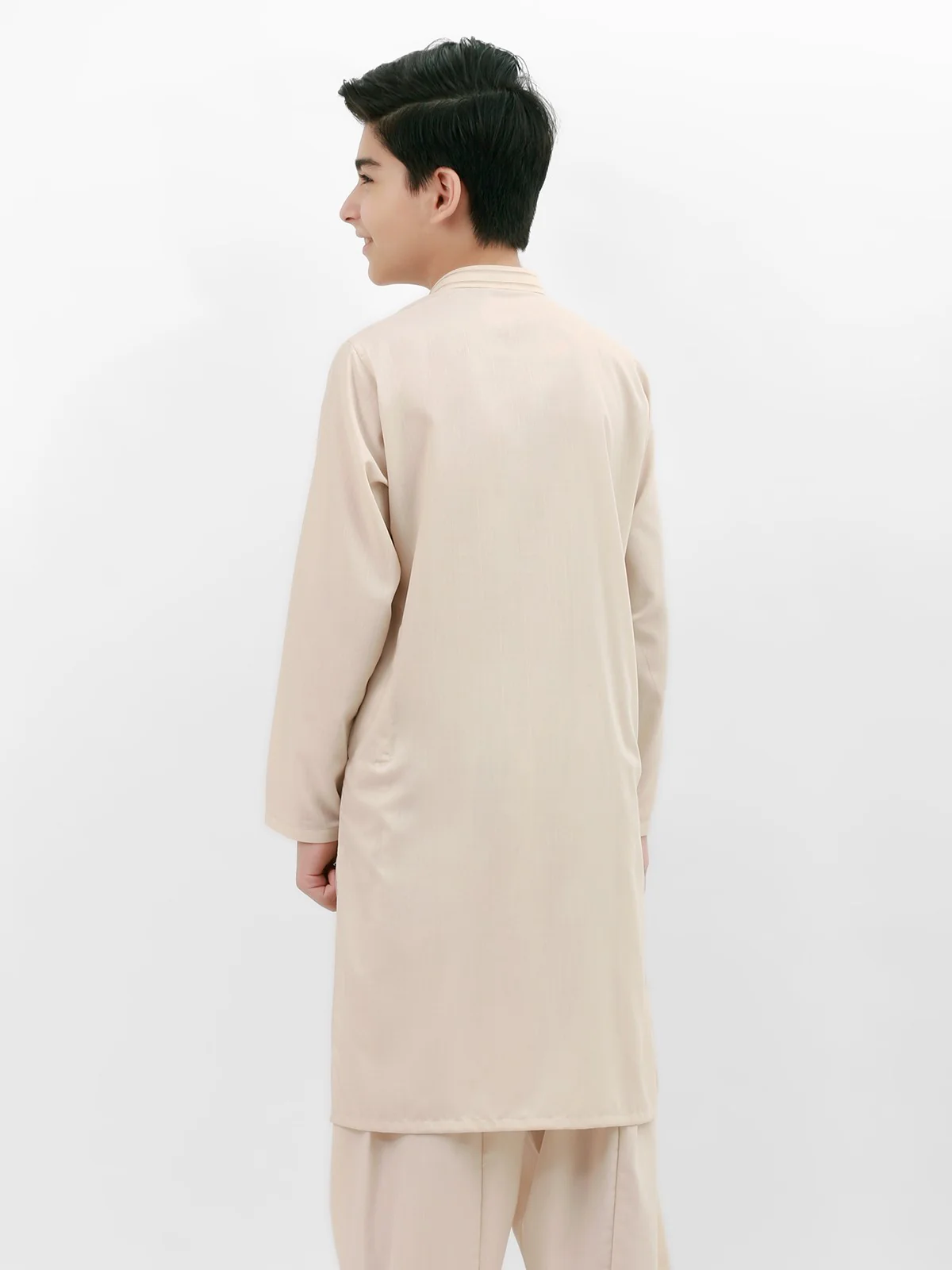Boy's Oatmeal Kurta Shalwar - EBTKS20-3698 - Image 2