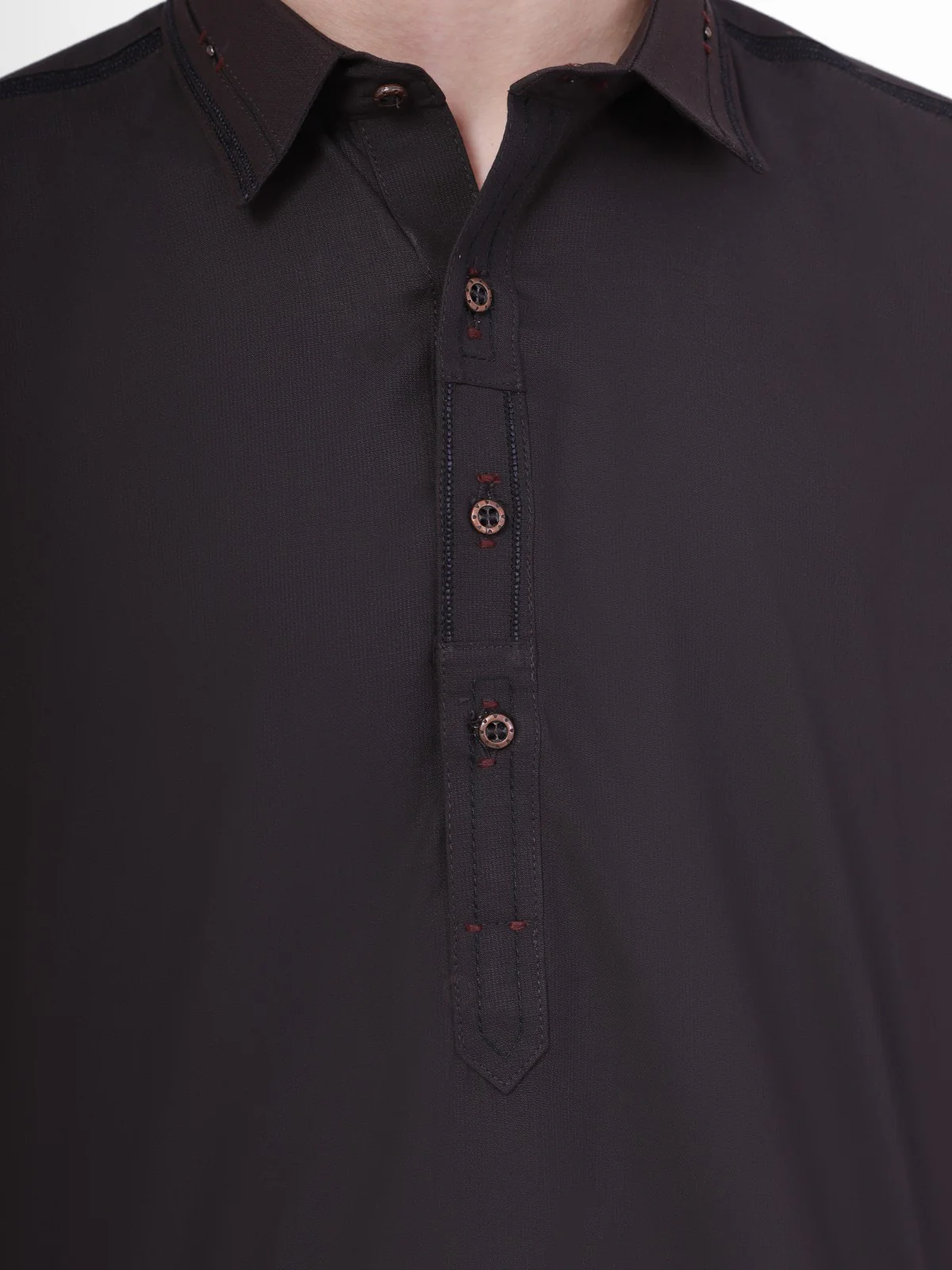 Boy's Charcoal Kurta Shalwar - EBTKS20-3701 - Image 2