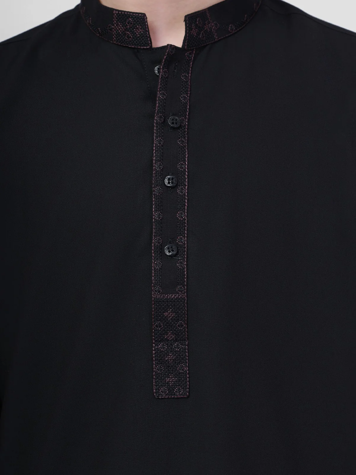 Boy's Black Kurta Shalwar - EBTKS20-3702 - Image 3