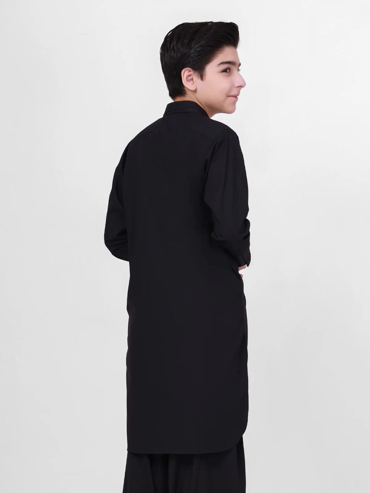 Boy's Black Kurta Shalwar - EBTKS20-3714 - Image 2