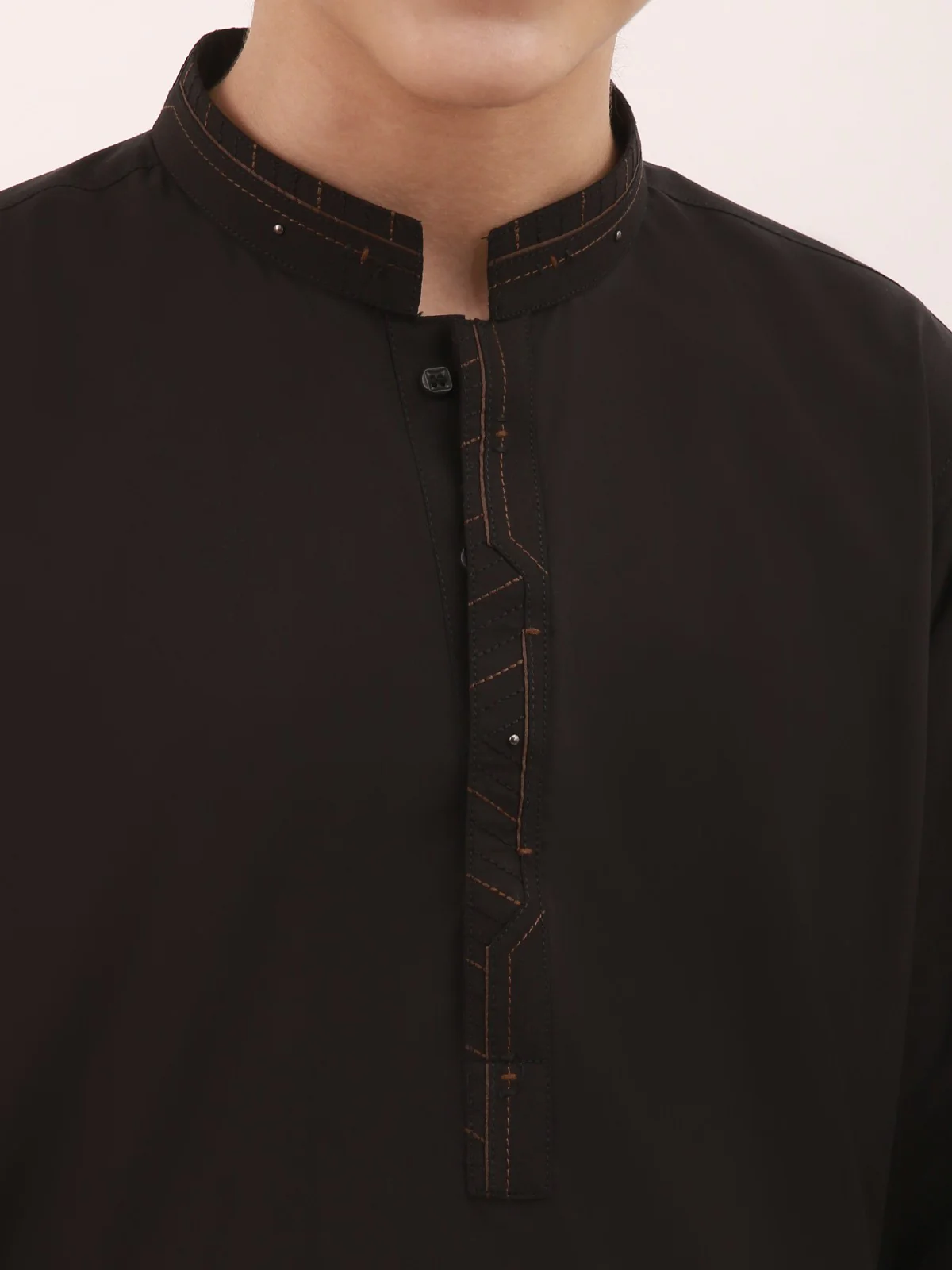 Boy's Black Kurta Shalwar - EBTKS21-3678 - Image 2