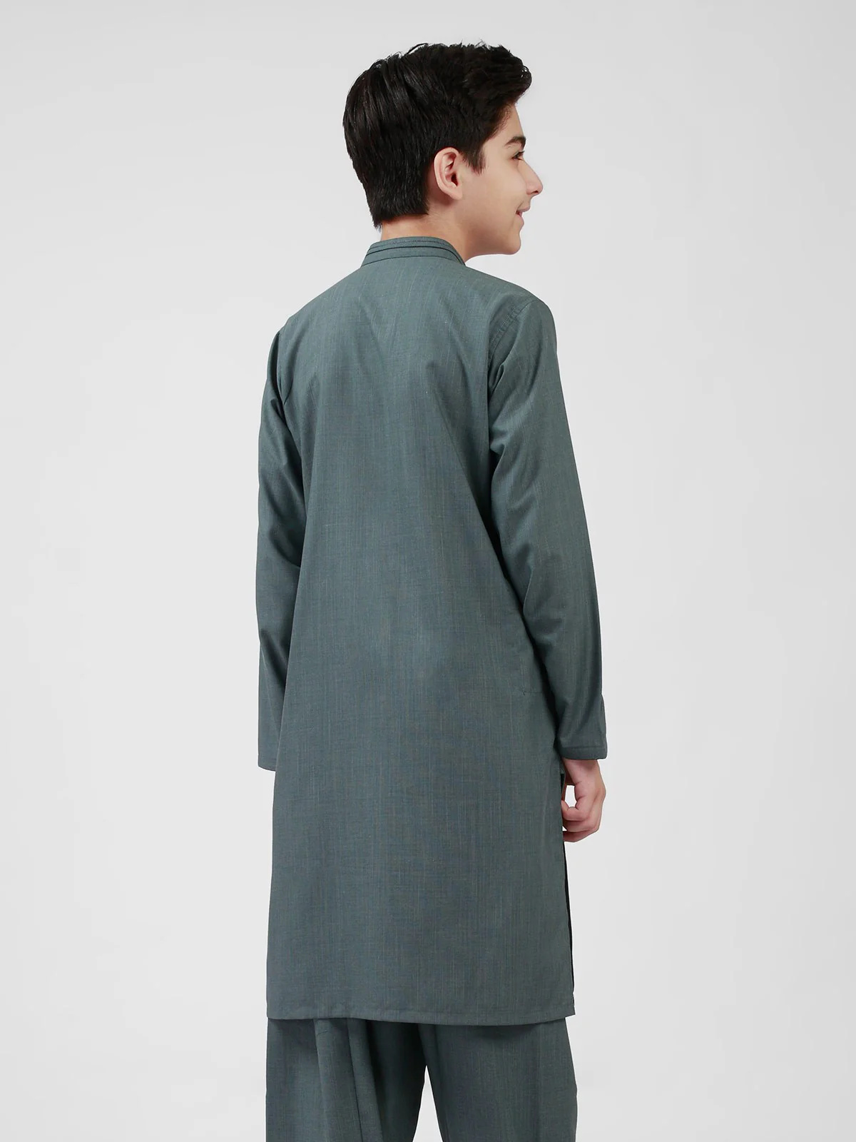 Boy's Teal Kurta Shalwar - EBTKS21-3699 - Image 3