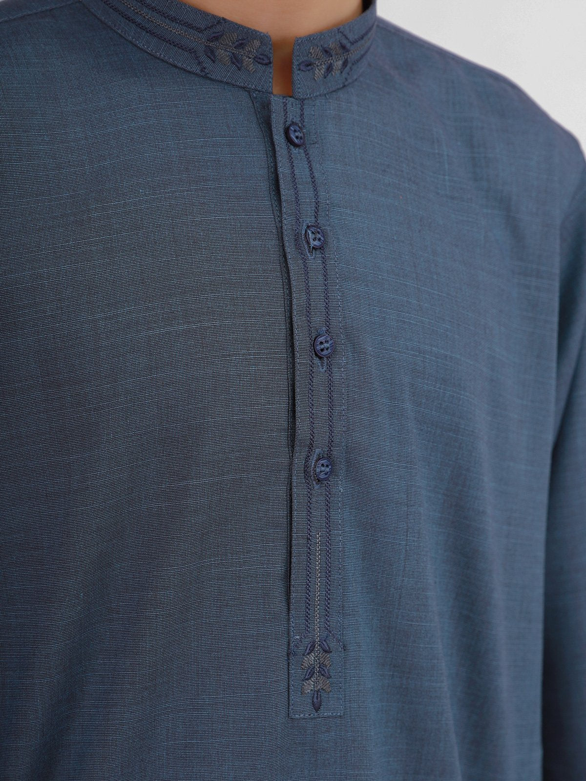 Boy's Blue Kurta Shalwar - EBTKS21-3700 - Image 2