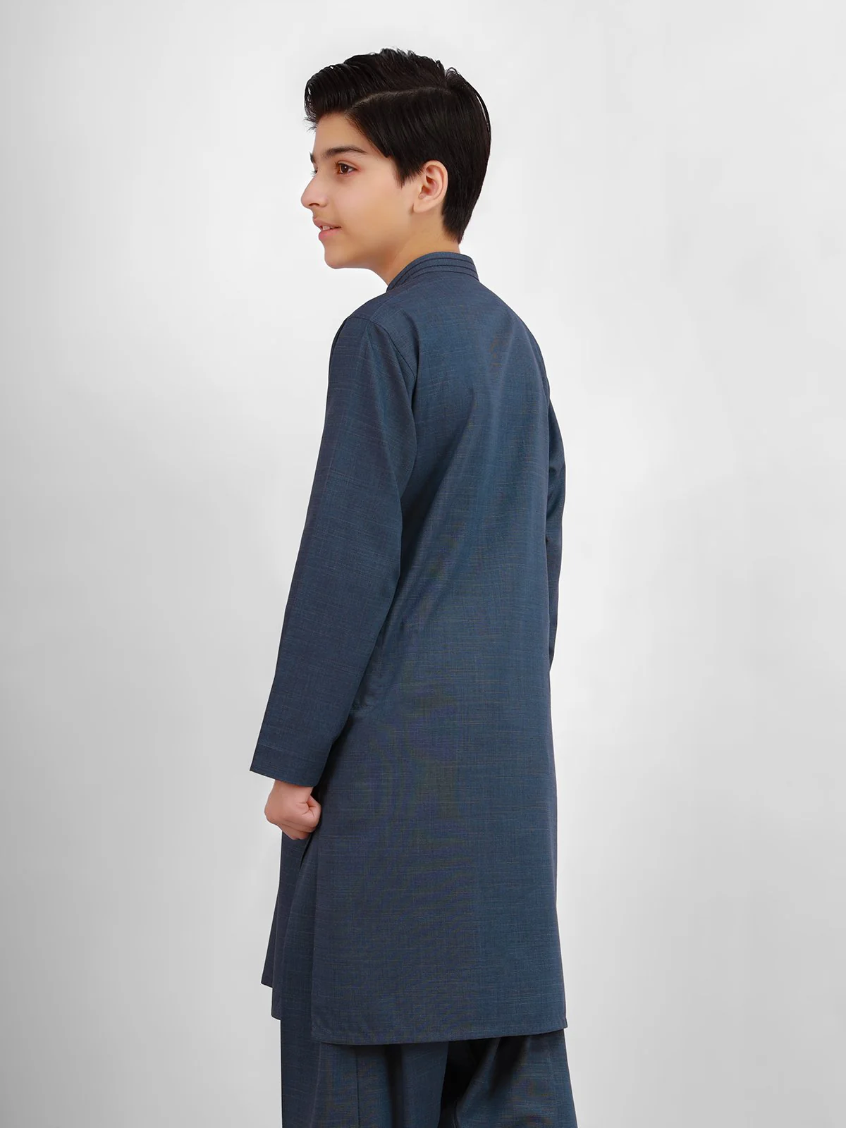 Boy's Blue Kurta Shalwar - EBTKS21-3700 - Image 3