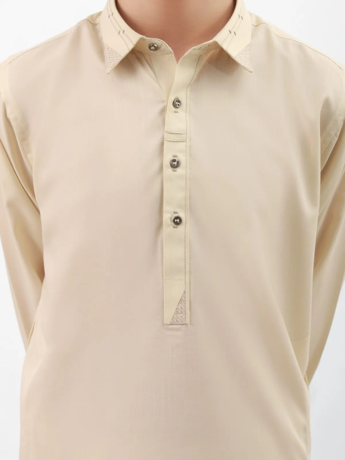 Boy's Cream Kurta Shalwar - EBTKS21-3703 - Image 2