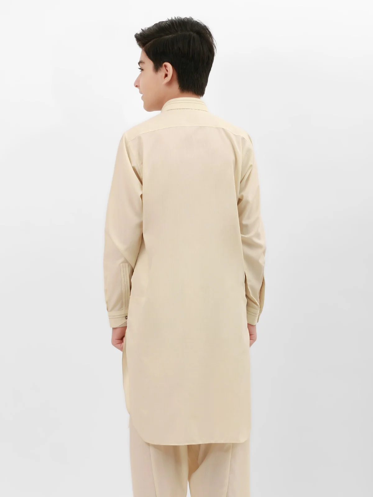 Boy's Cream Kurta Shalwar - EBTKS21-3703 - Image 3