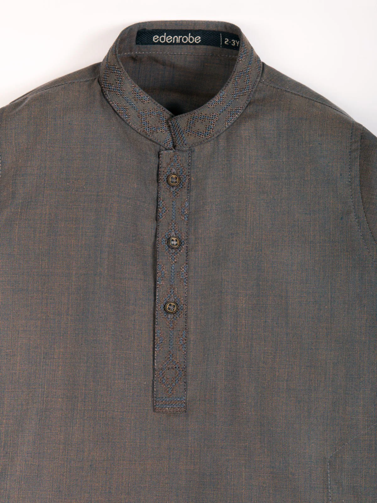 Boy's Dark Sage Kurta Shalwar - EBTKS21-3704 - Image 3