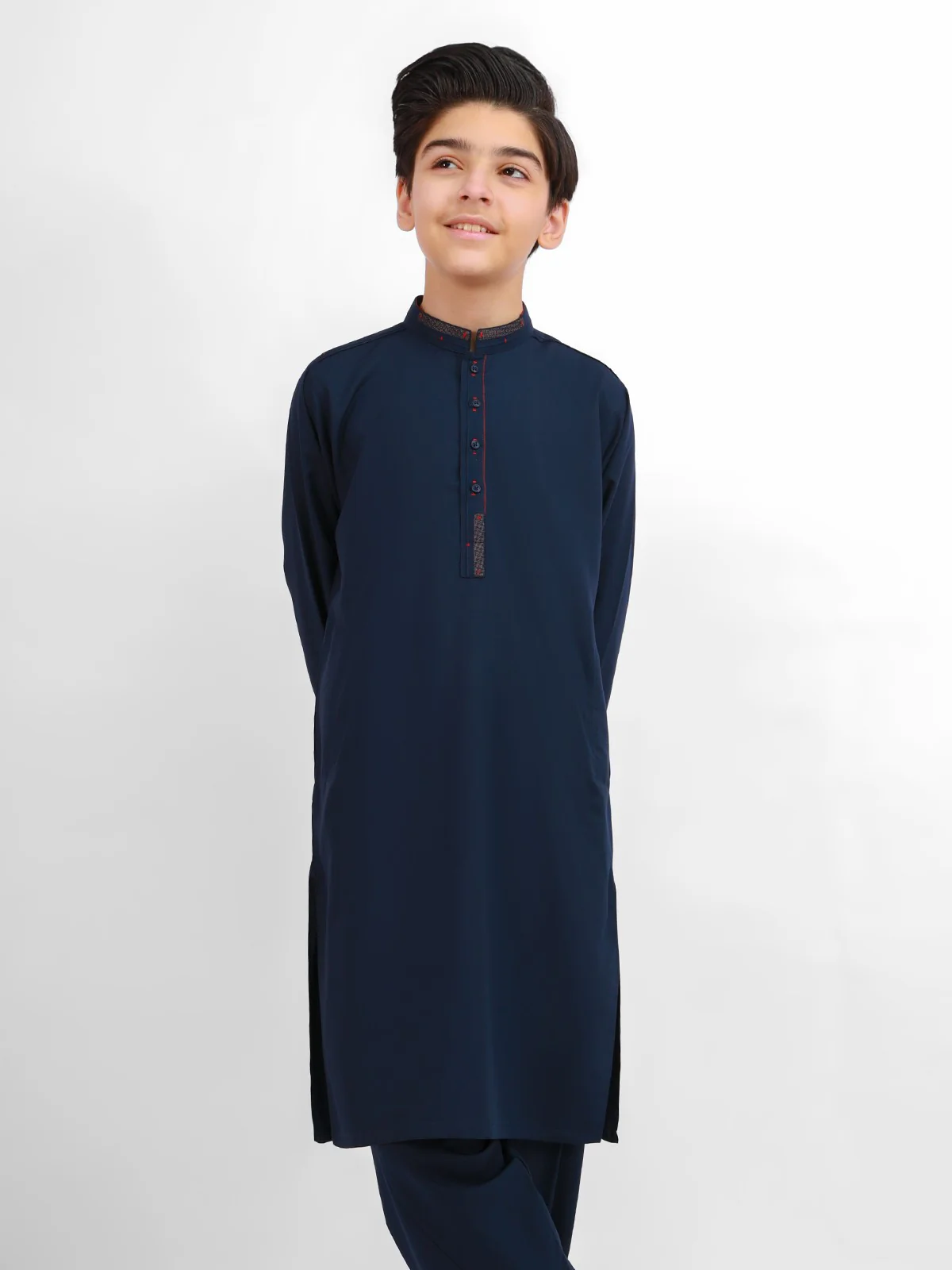Boy's Navy Blue Kurta Shalwar - EBTKS21-3706