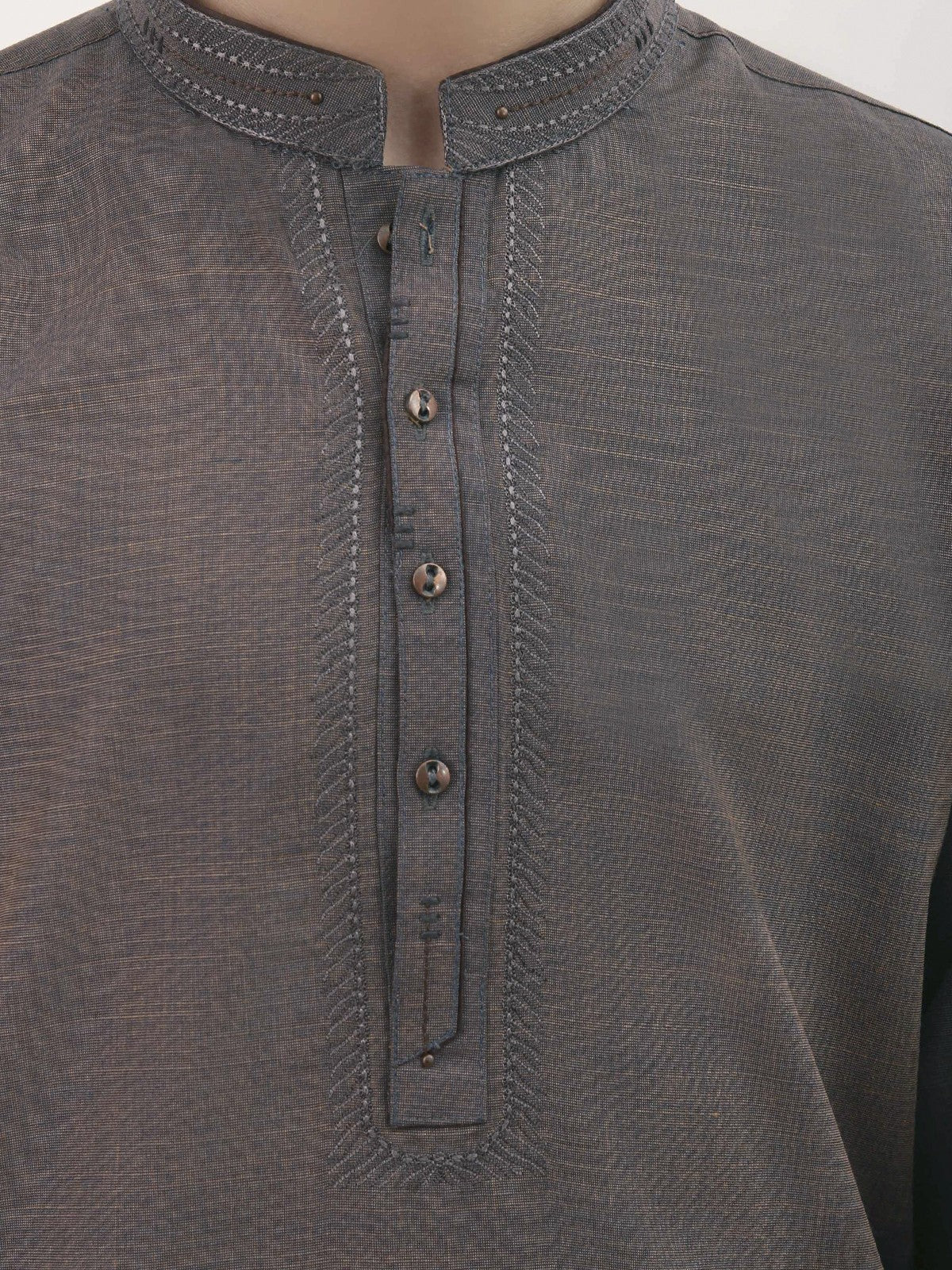 Boy's Charcoal Grey Kurta Shalwar - EBTKS21-3708 - Image 5