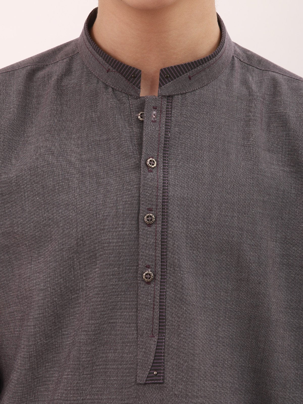 Boy's Dull Purple Kurta Shalwar - EBTKS21-3715 - Image 2