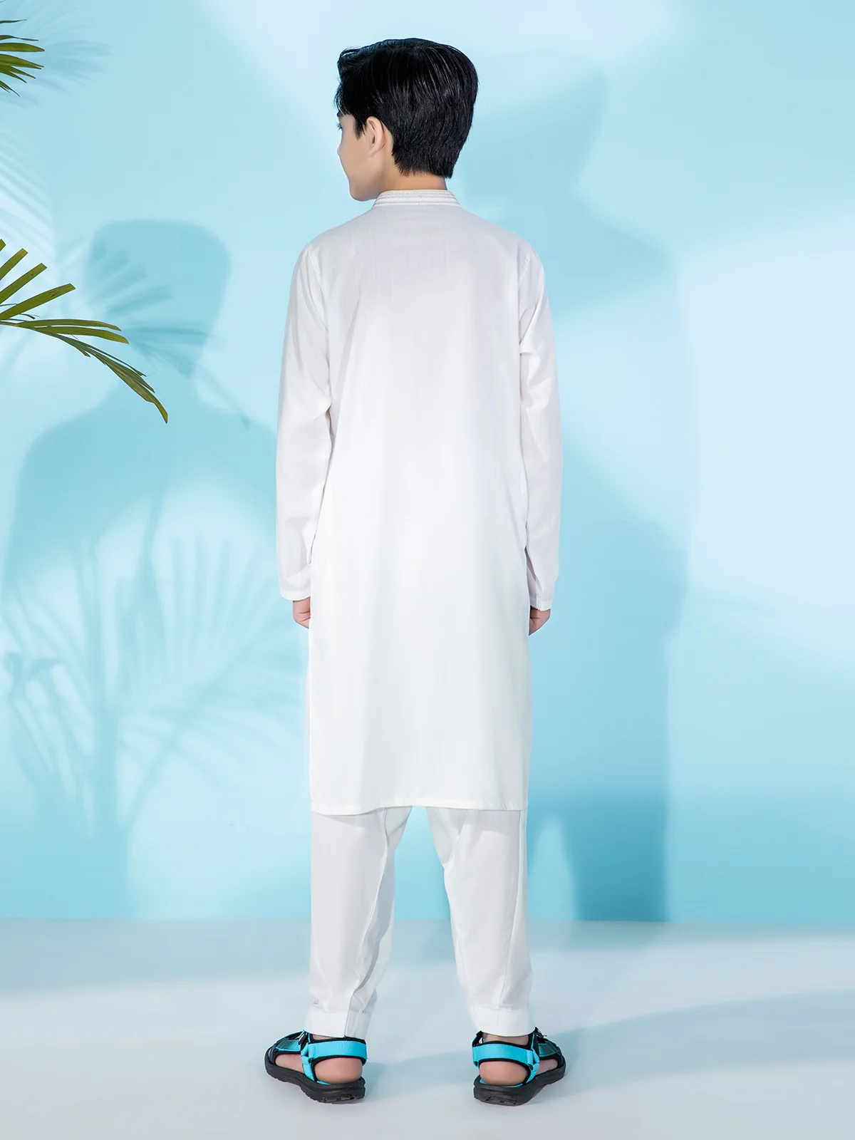 Boy's Off White Kurta Shalwar - EBTKS21-3716 - Image 2