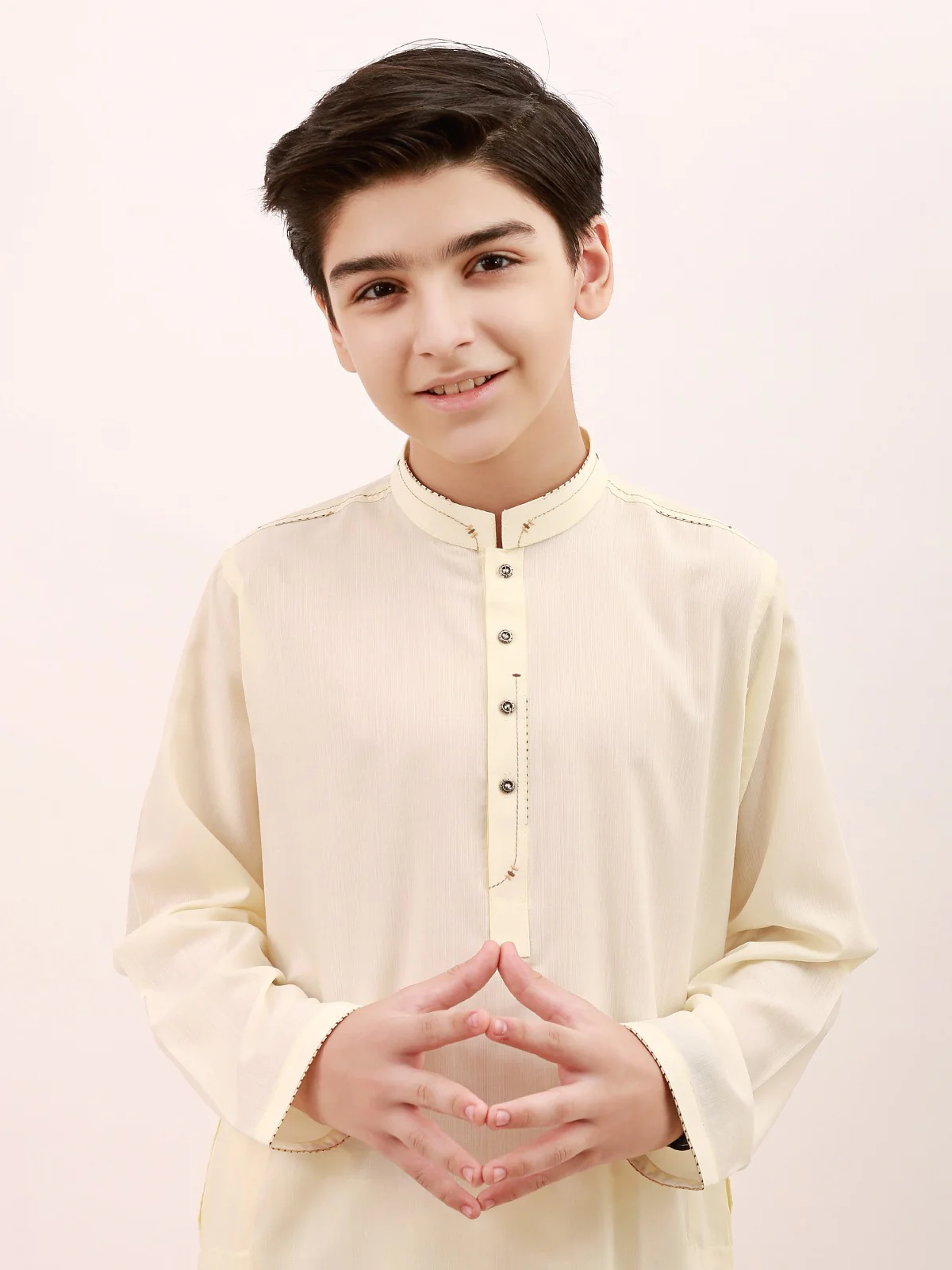Boy's Cream Kurta Shalwar - EBTKS21-3717 - Image 2