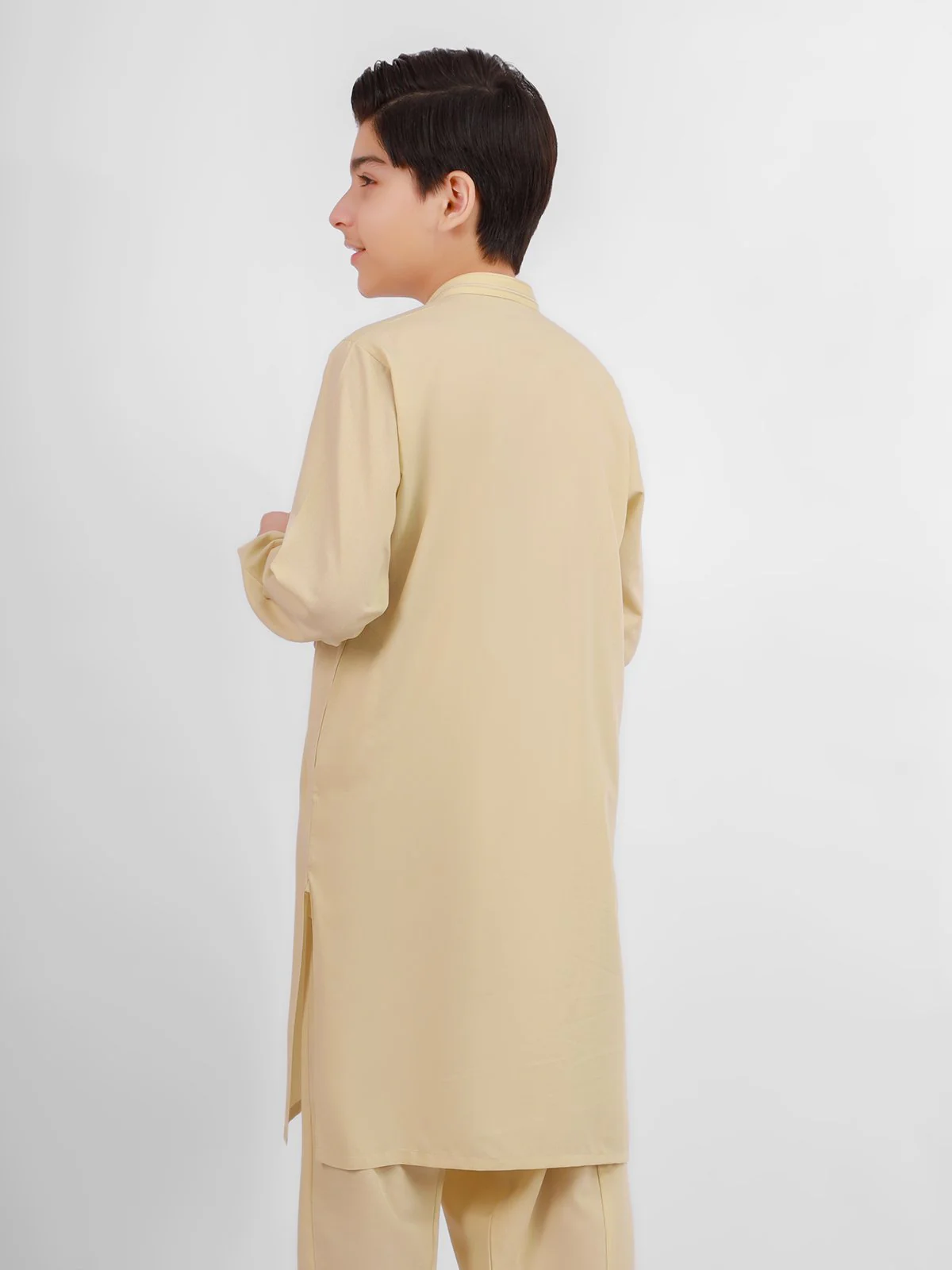Boy's Cream Kurta Shalwar - EBTKS21-3718 - Image 2