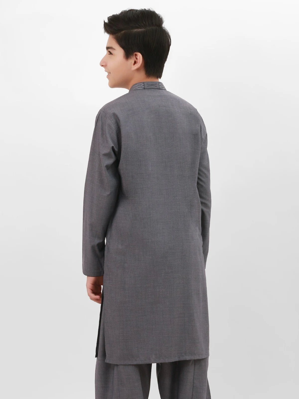 Boy's Mid Blue Kurta Shalwar - EBTKS21-3719 - Image 2