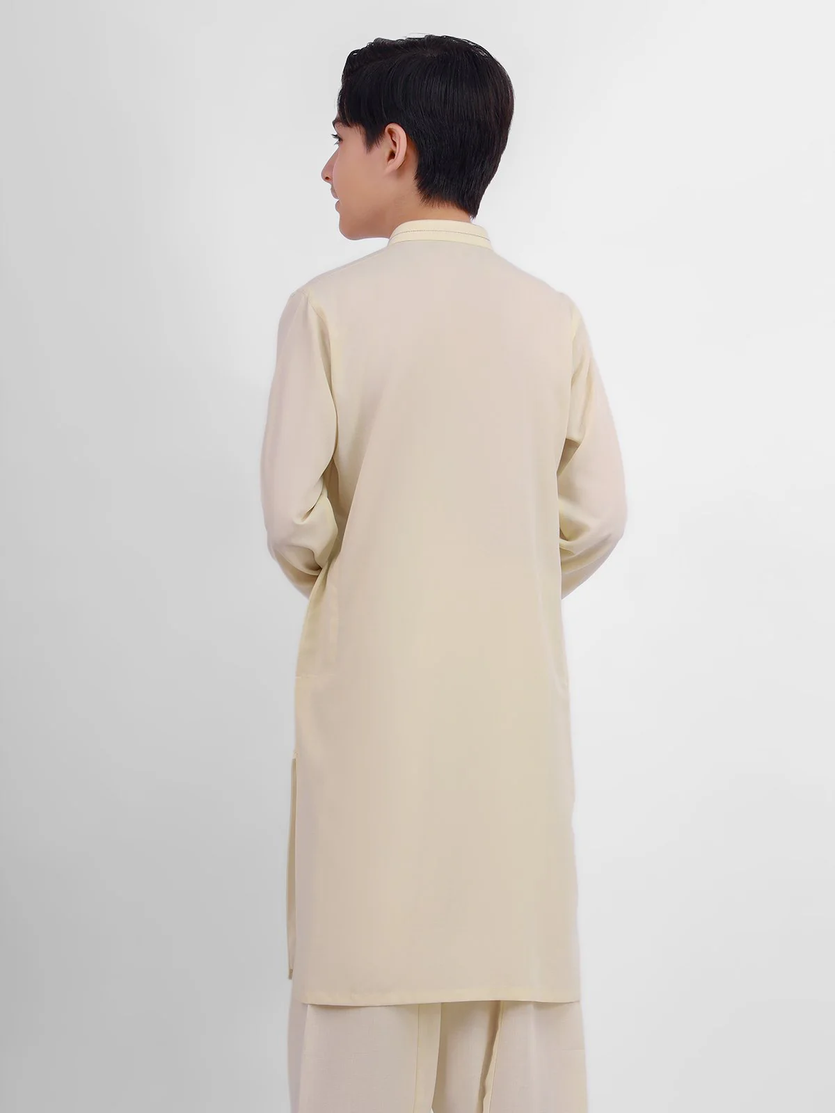 Boy's Cream Kurta Shalwar - EBTKS21-3720 - Image 2