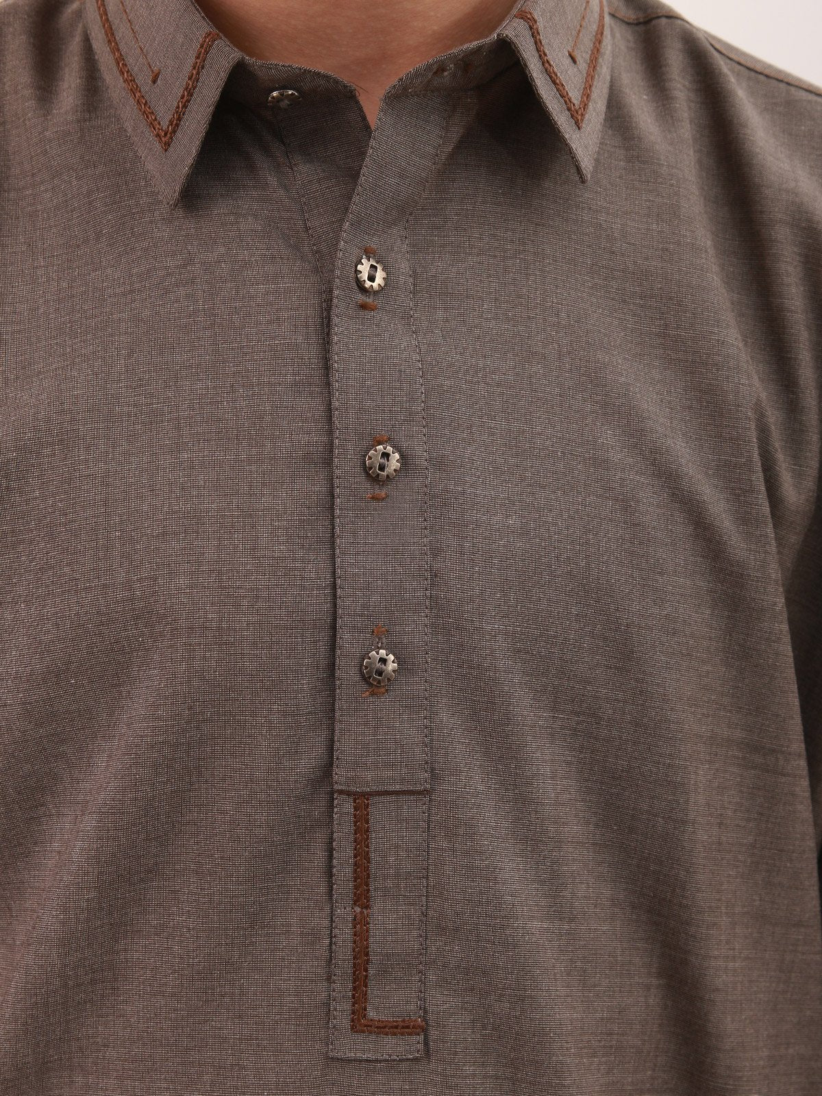 Boy's Grey Kurta Shalwar - EBTKS21-3721 - Image 2
