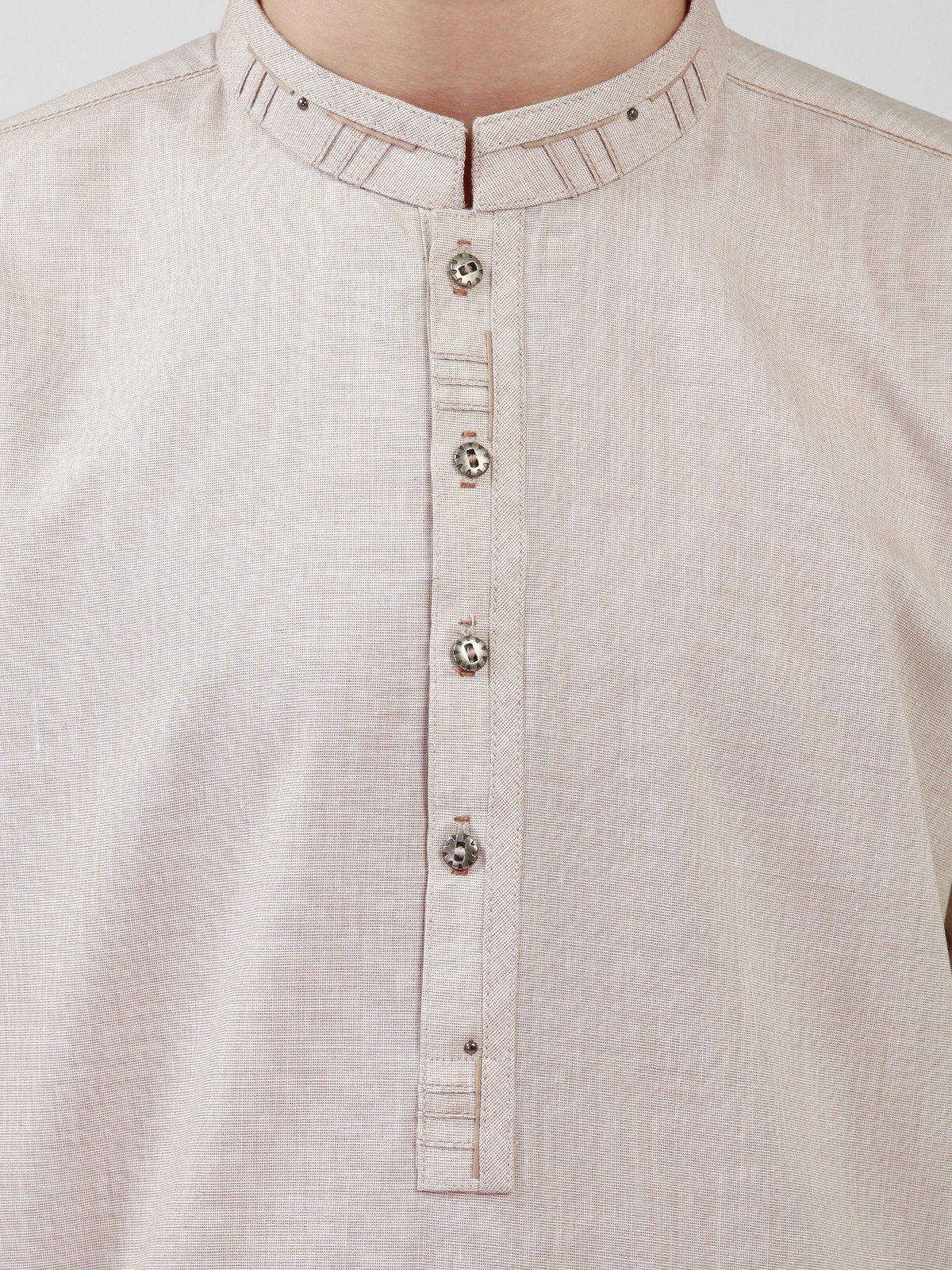 Boy's Light Beige Kurta Shalwar - EBTKS21-3725 - Image 2