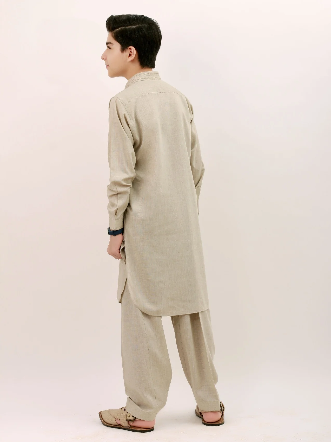 Boy's Sand Kurta Shalwar - EBTKS21-3727 - Image 3
