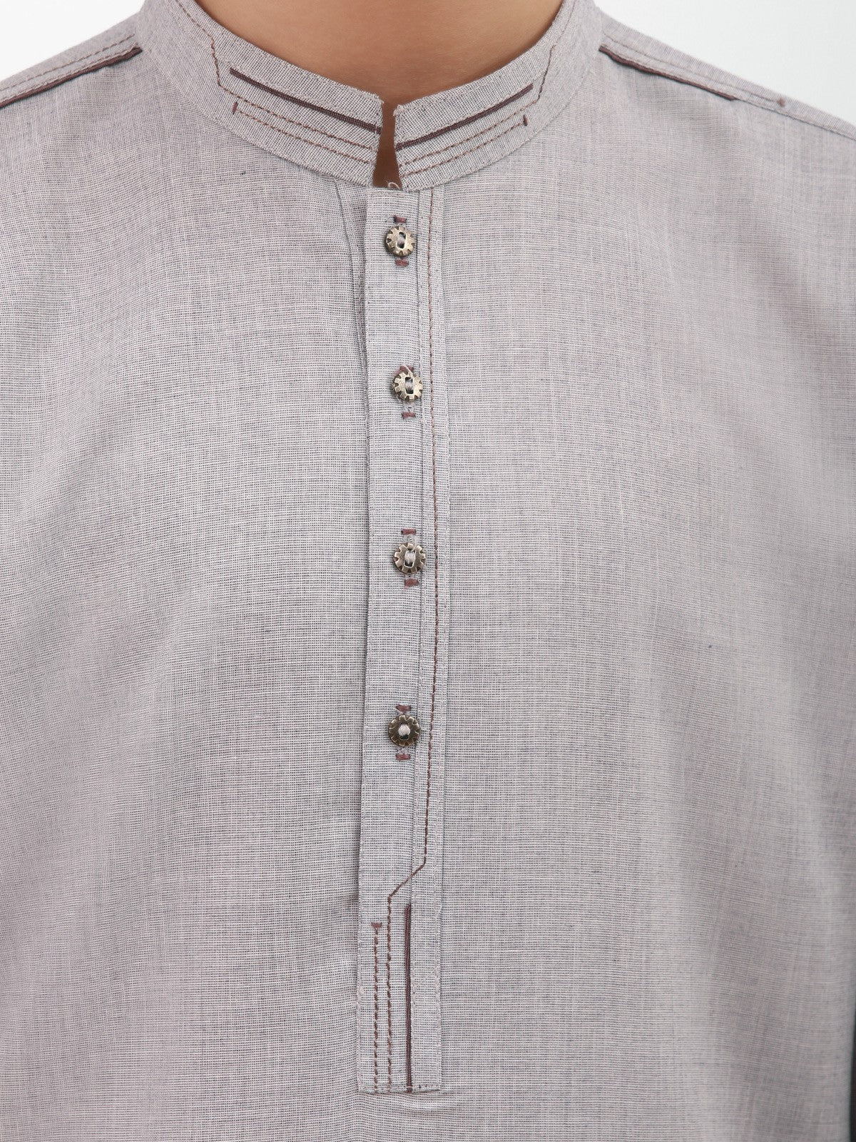 Boy's Light Grey Kurta Shalwar - EBTKS21-3728 - Image 2