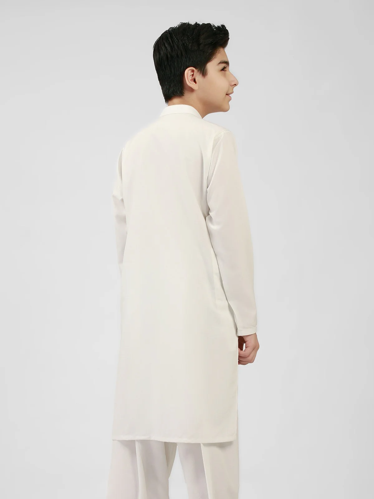 Boy's Off White Kurta Shalwar - EBTKS21-3730 - Image 2