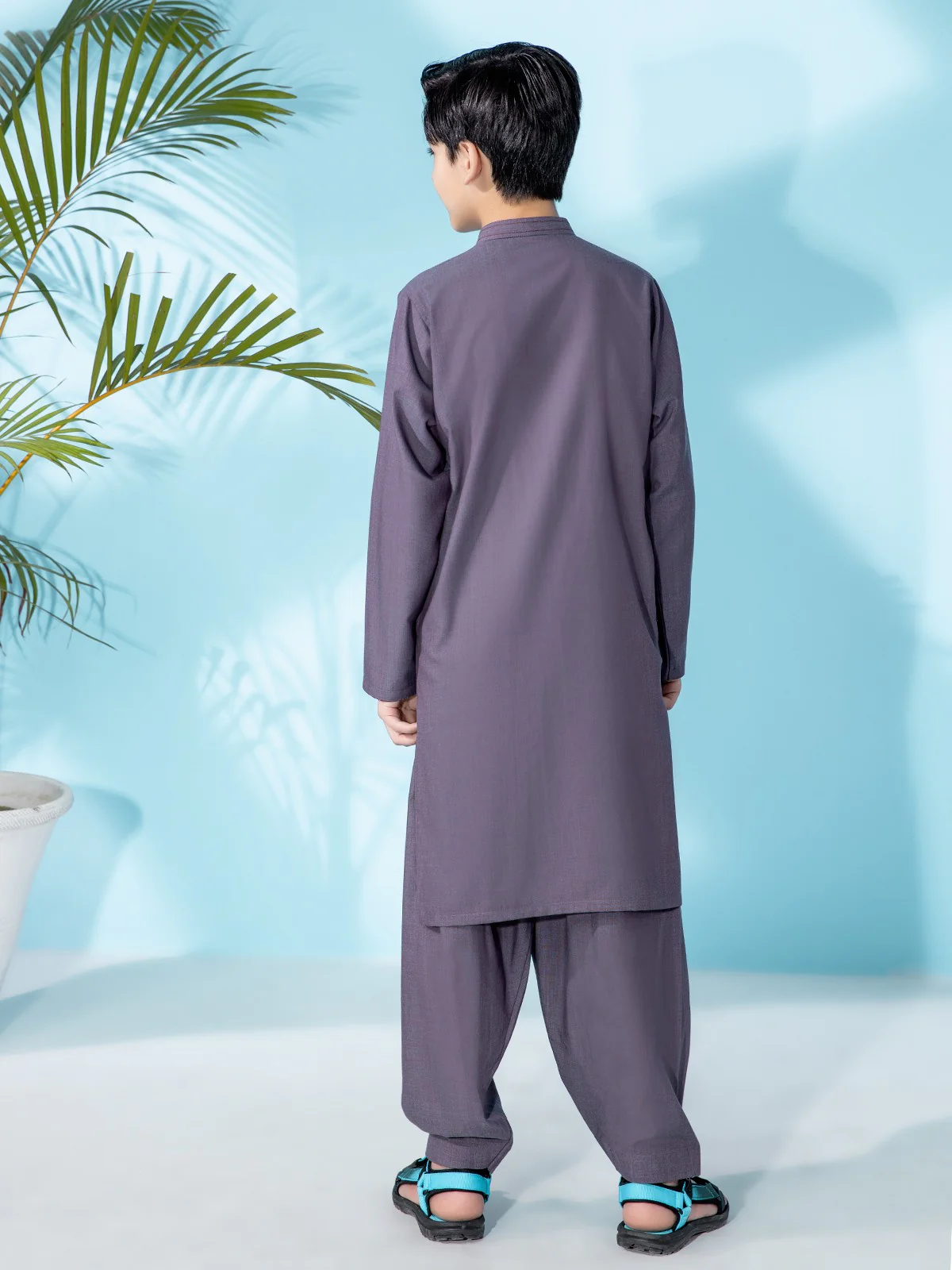 Boy's Purple Kurta Shalwar - EBTKS21-3731 - Image 2