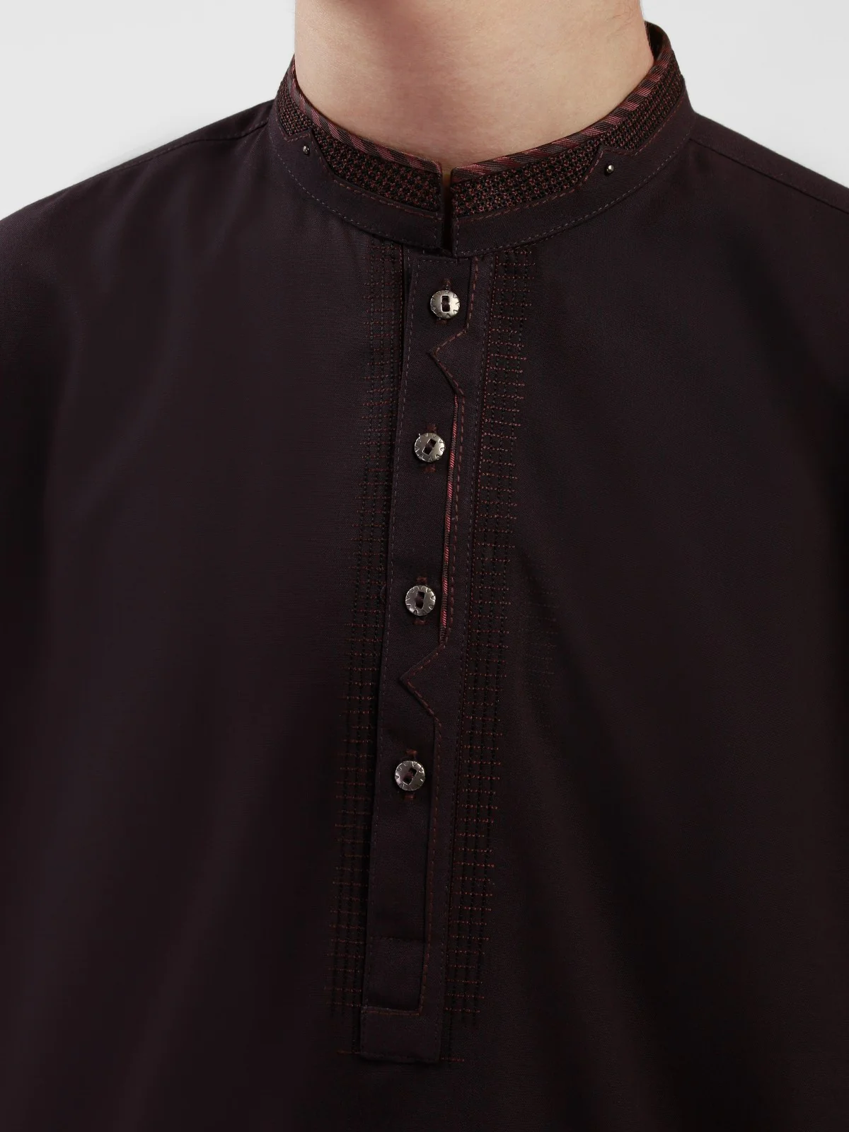 Boy's Charcoal Kurta Shalwar - EBTKS21-3733 - Image 2