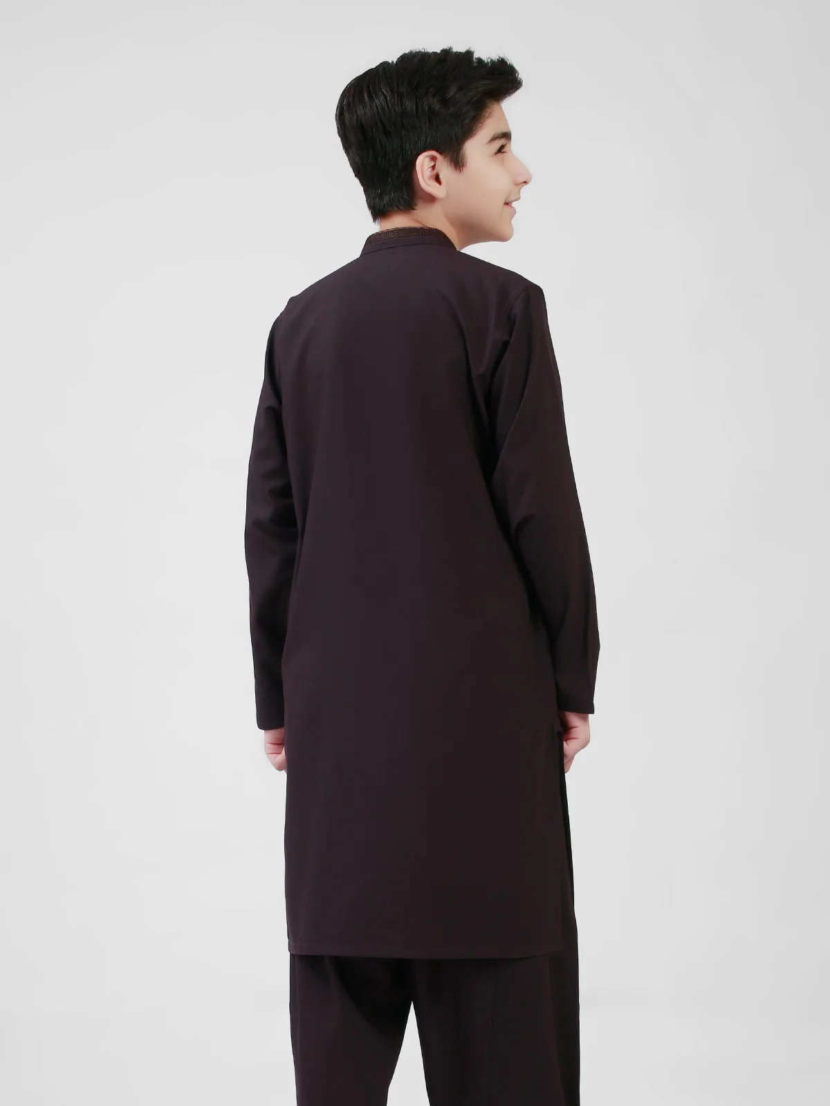 Boy's Charcoal Kurta Shalwar - EBTKS21-3733 - Image 3