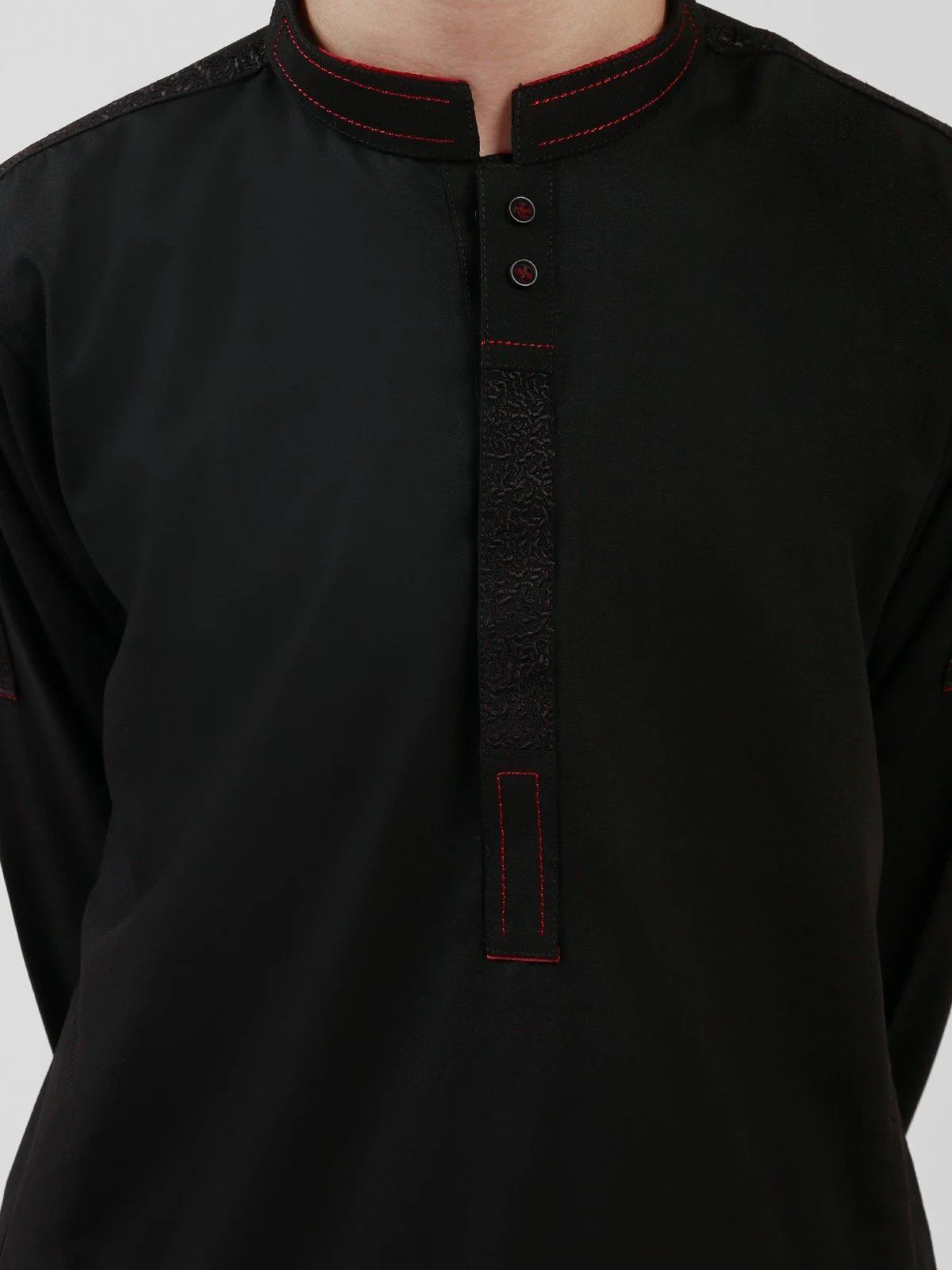 Boy's Black Kurta Shalwar - EBTKS21-3734 - Image 2